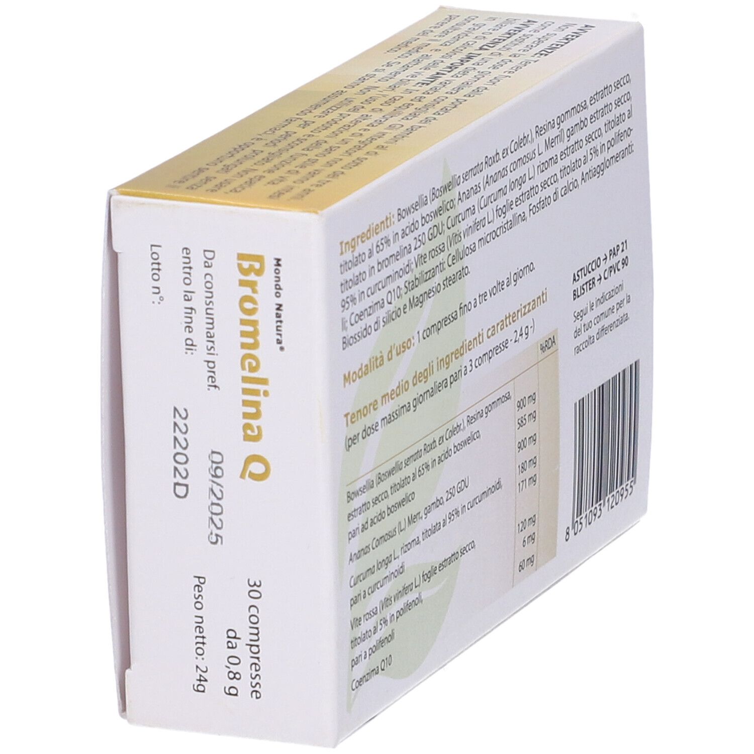 Bromelina Q Mondo Natura 30 Compresse