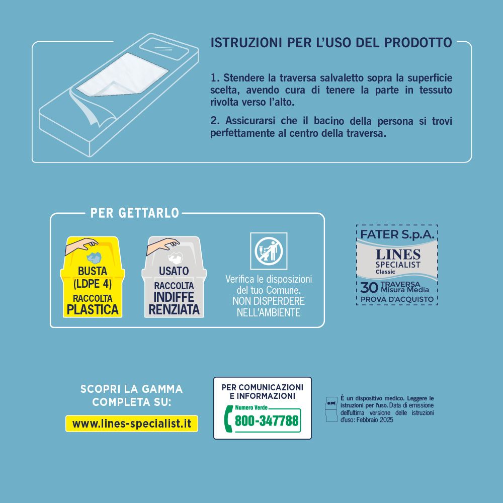 Istruzioni per l'uso del prodotto. Istruzioni per lo smaltimento. Informazioni di contatto e indirizzo del sito web.