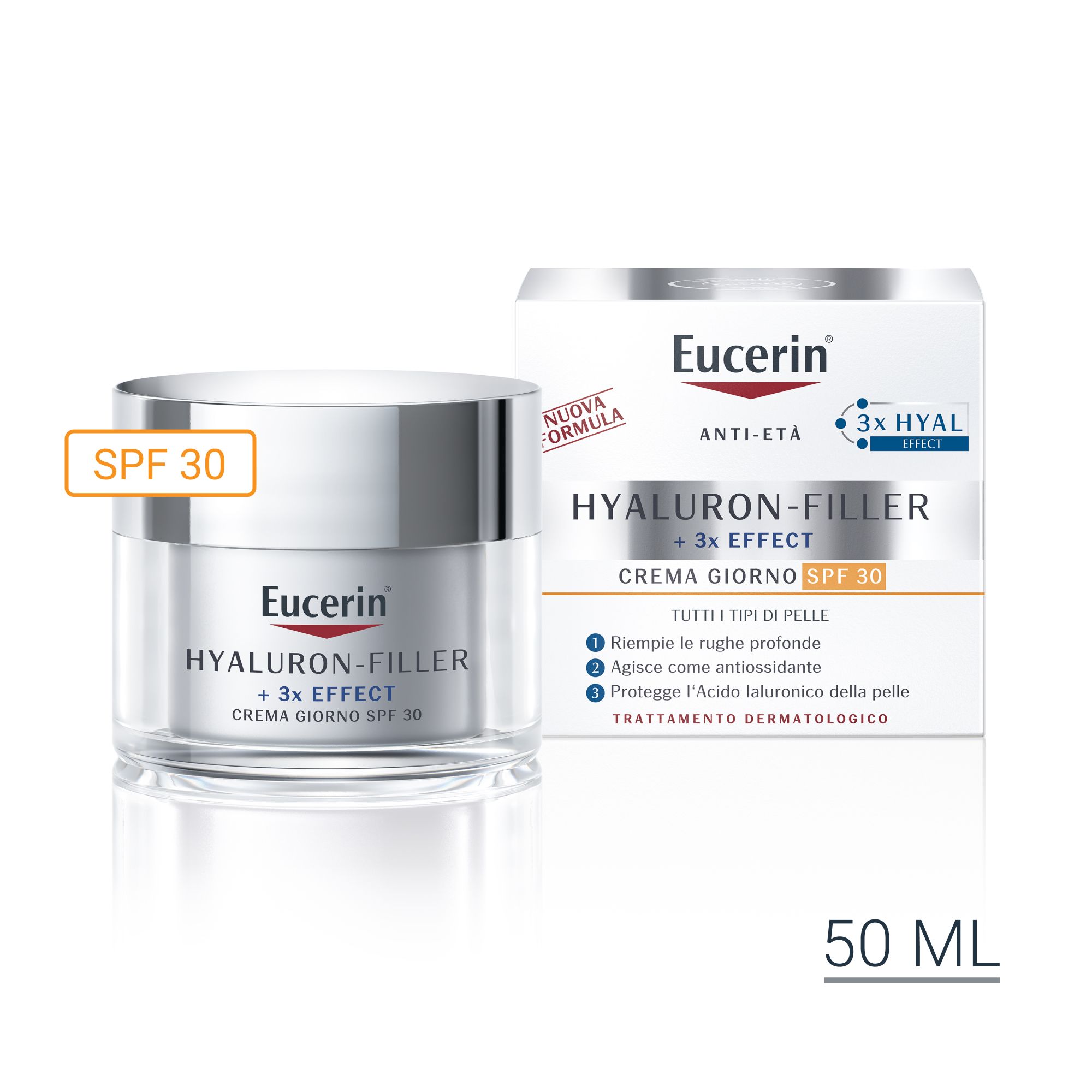 Eucerin Hyaluron-Filler Giorno SPF 30 Crema Anti-età Viso 50 ml crema viso