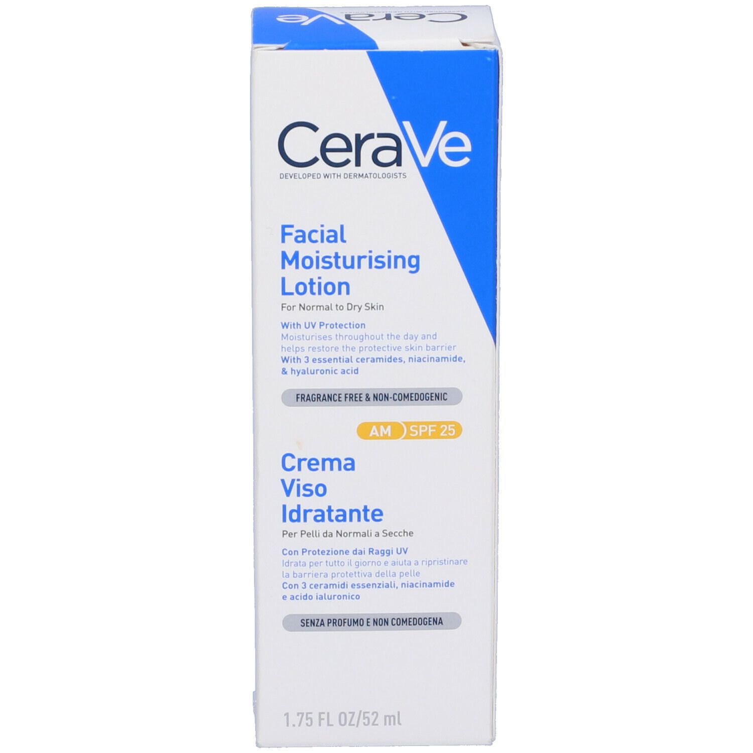 CeraVe Crema Viso Idratante SPF25 24 ore con acido ialuronico