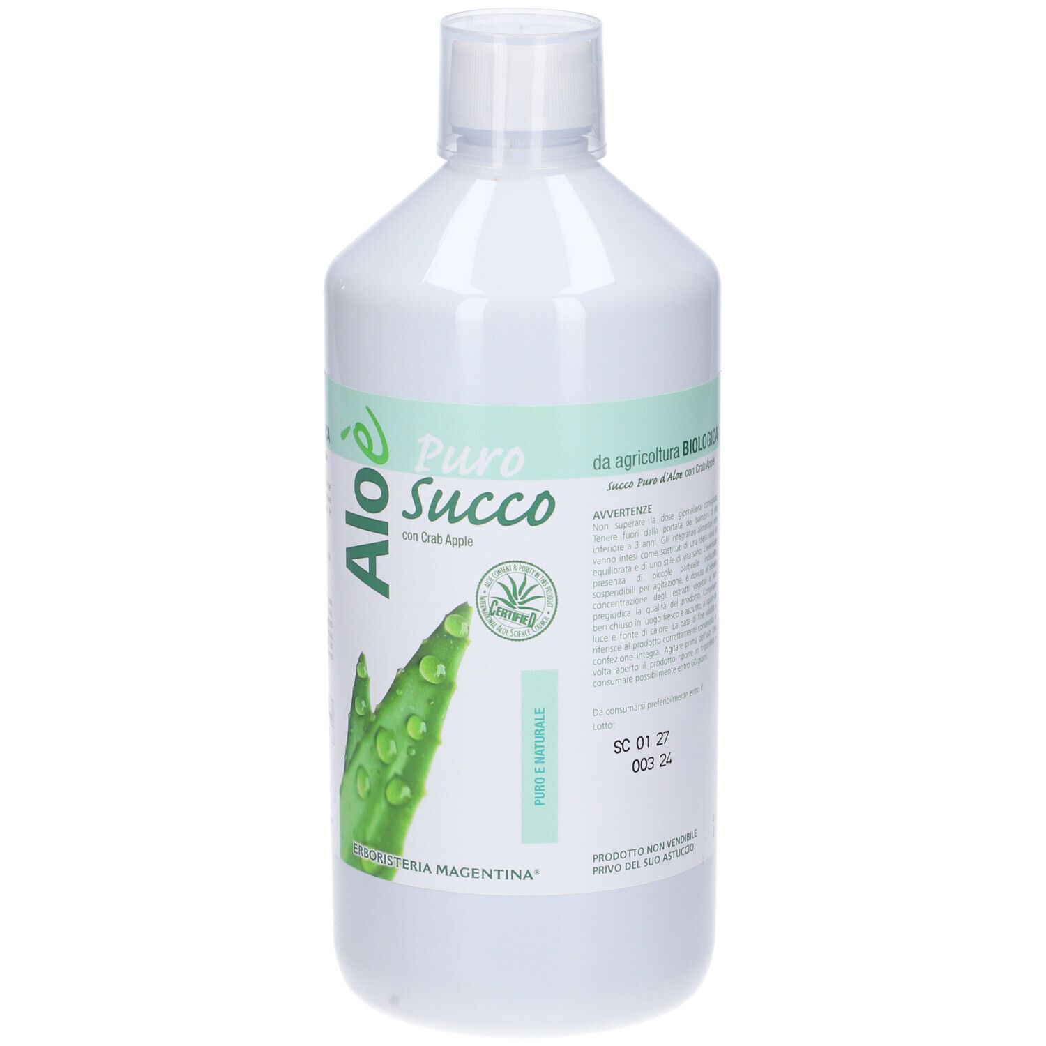 Aloe' Aloe Puro Succo Bio 1 Litro