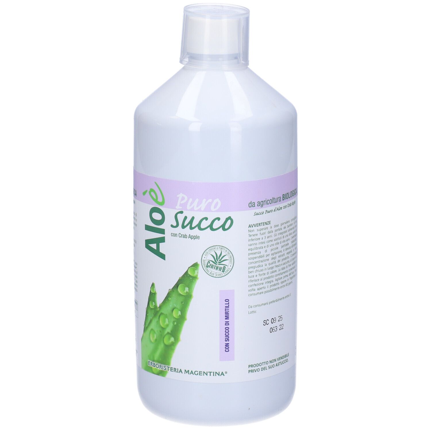 Aloe' Aloe Vera Bio + Mirtillo 1 Litro