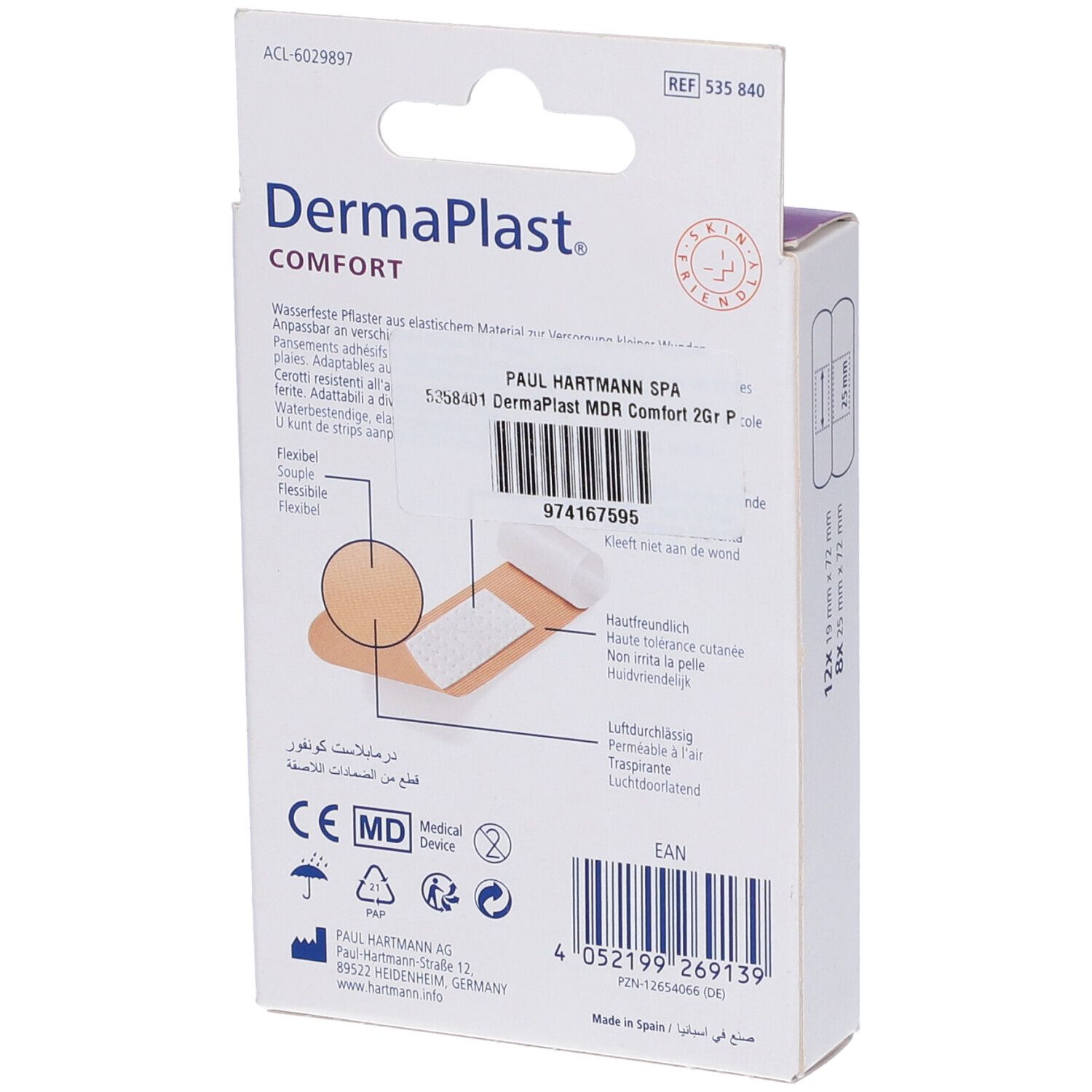 Dermaplast Comfort 2Mis 20Pz