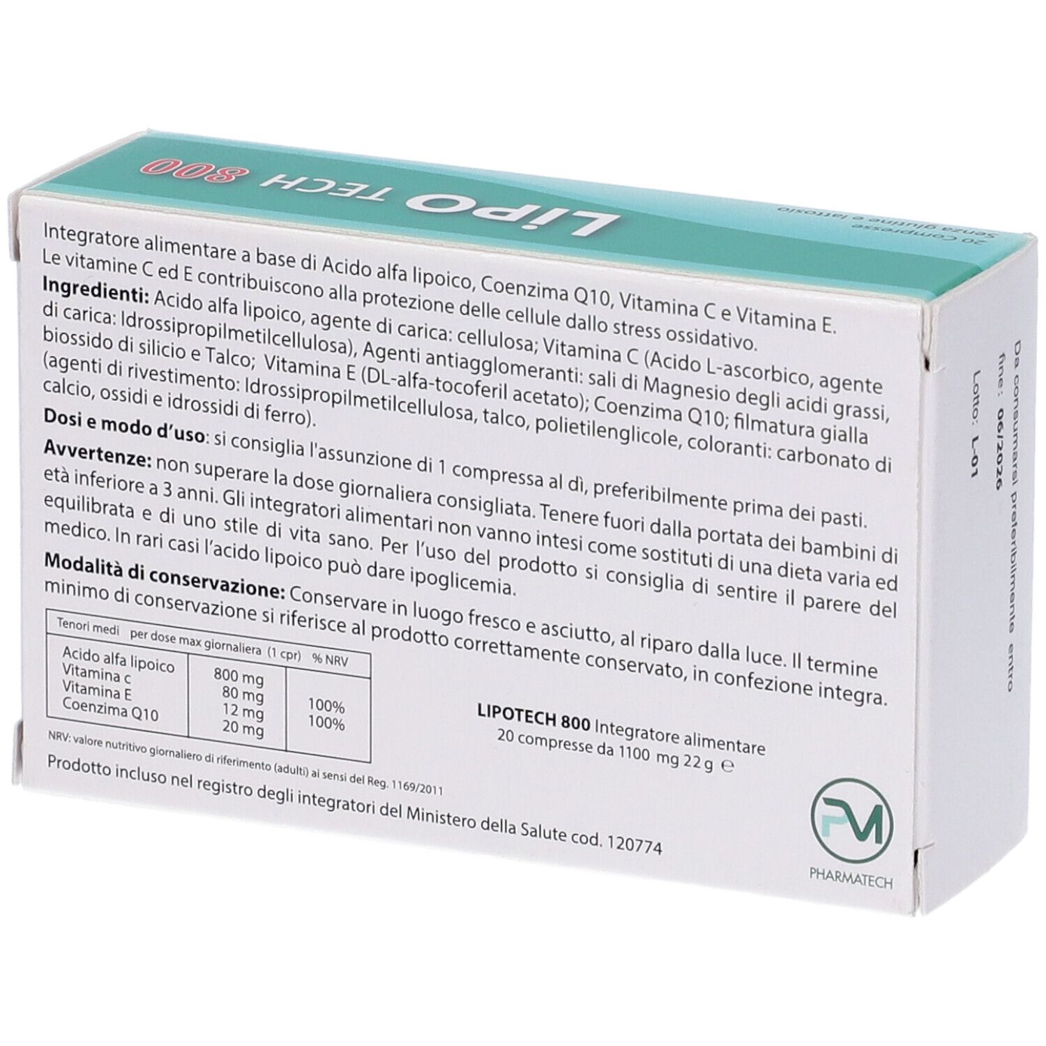 Lipotech 800 20 Compresse