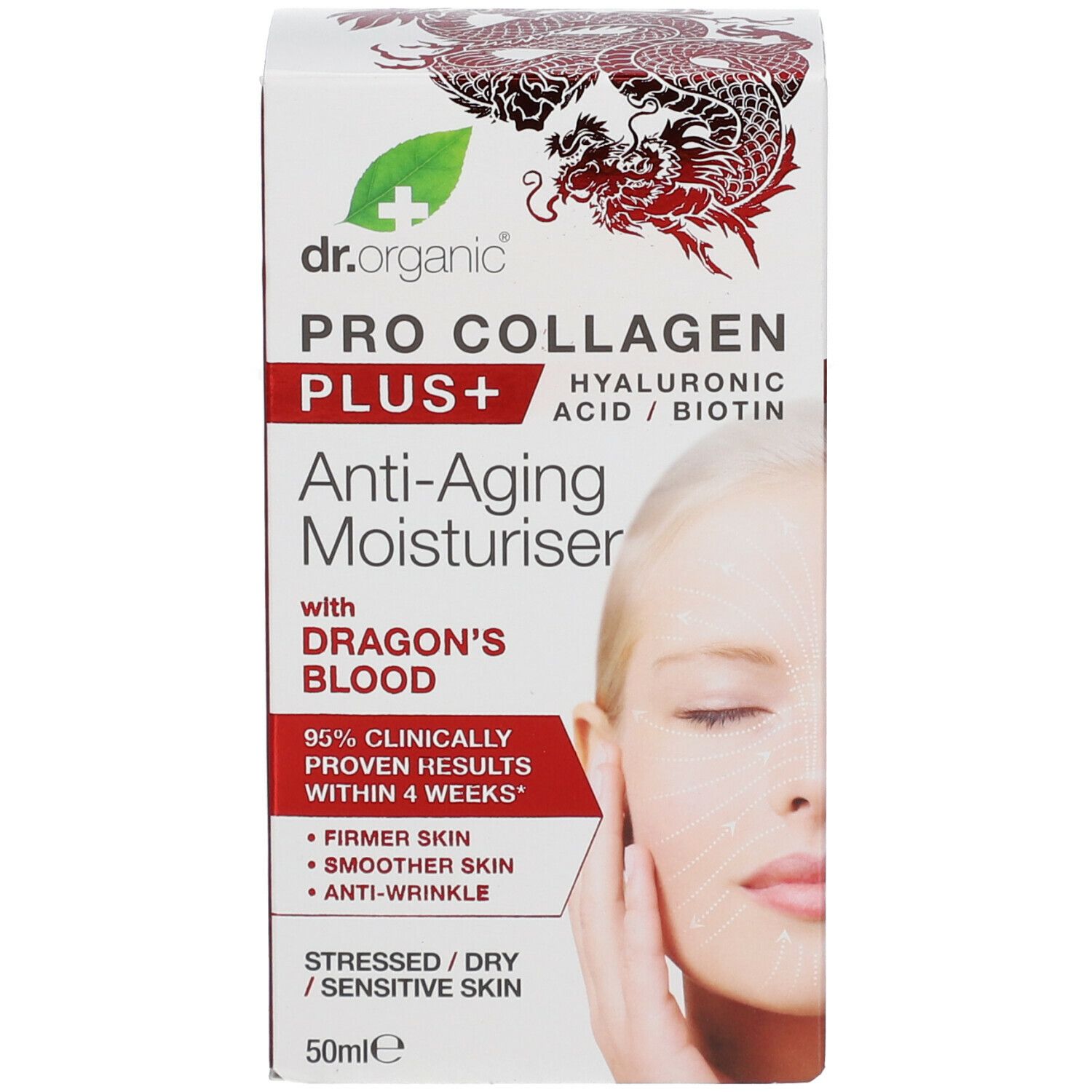 Dr. Organic® Pro Collagen+ Anti-Aging Moisturiser con Sangue di Drago