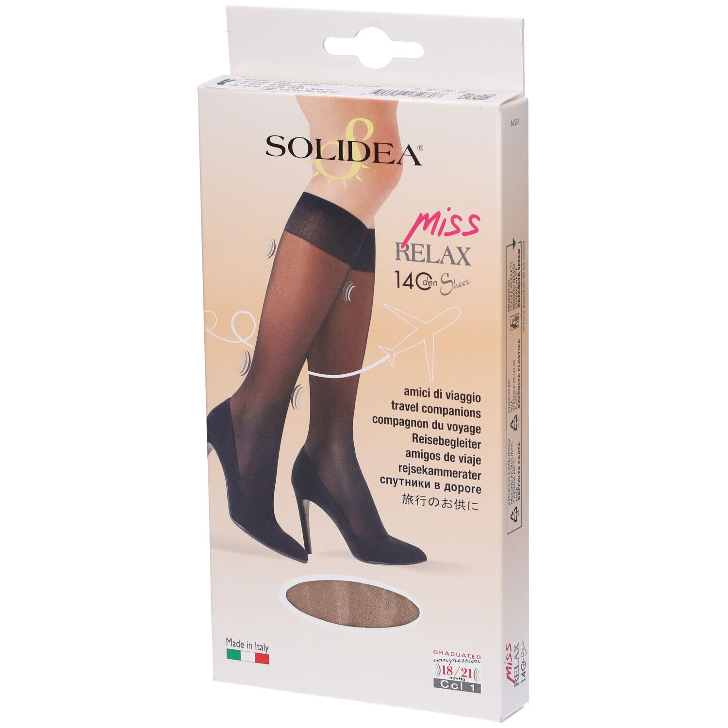 Miss Relax 140 Sheer Gambaletto Camel 2-M 1 Paio