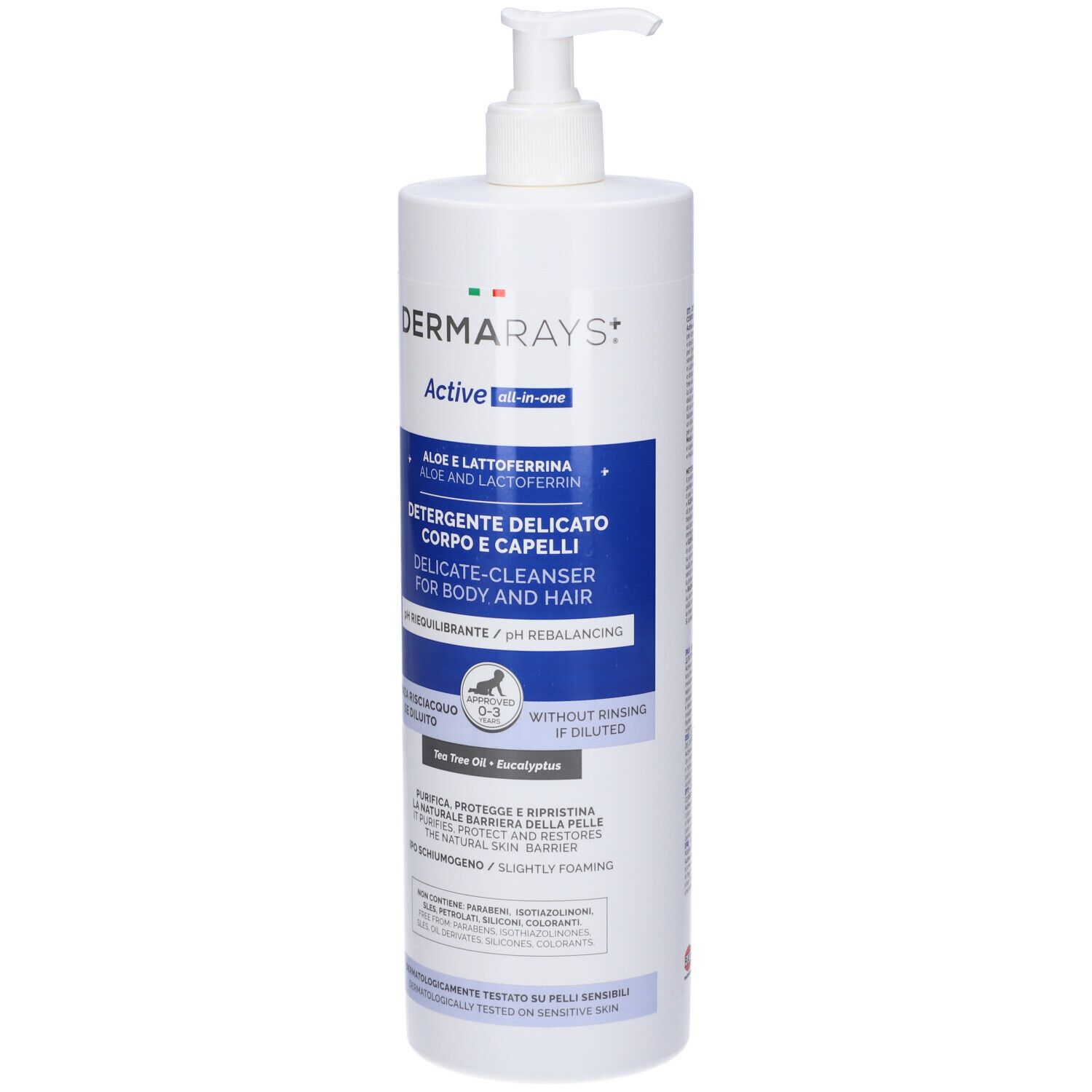 Dermarays Active All In One Detergente Delicato Corpo Capelli 1000 Ml