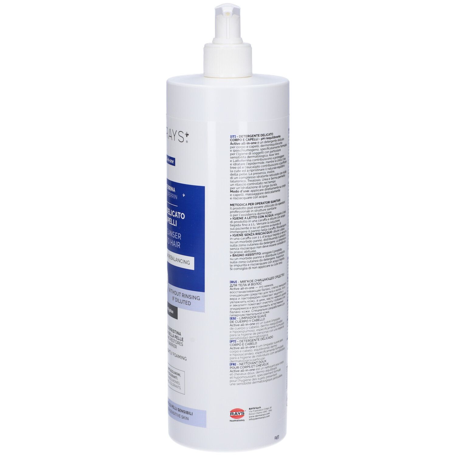 Dermarays Active All In One Detergente Delicato Corpo Capelli 1000 Ml