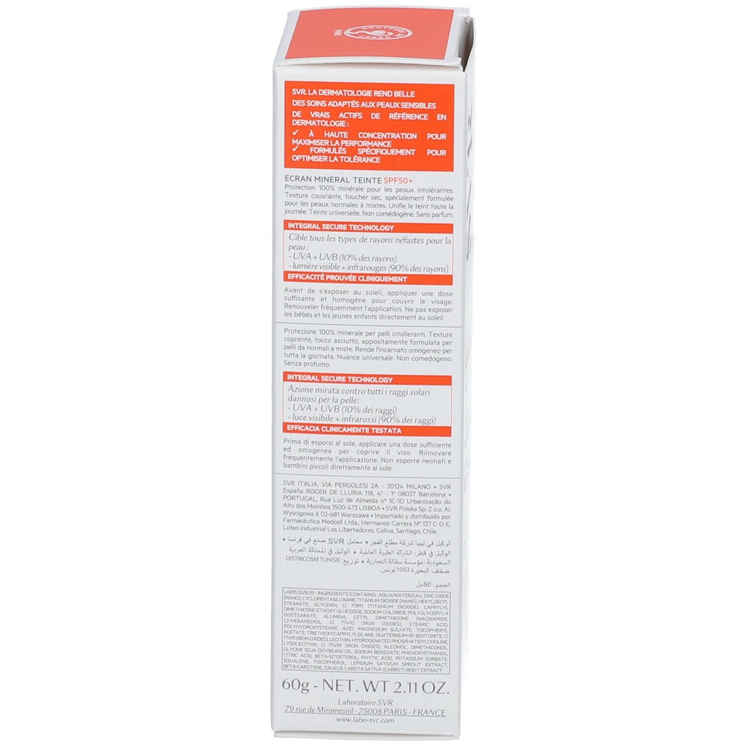 SVR Sun Secure Ecran Mineral Teintè Pelli Normali SPF50+