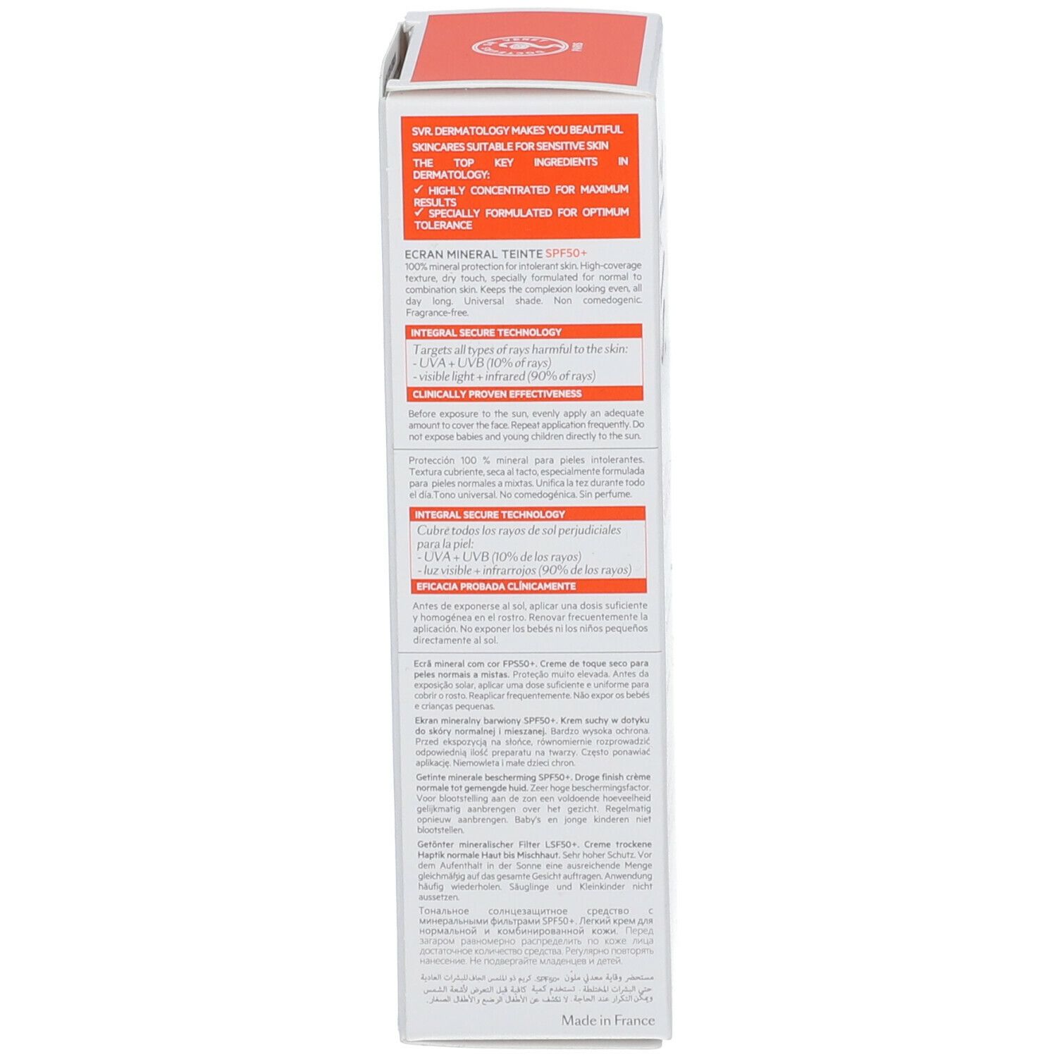 SVR Sun Secure Ecran Mineral Teintè Pelli Normali SPF50+