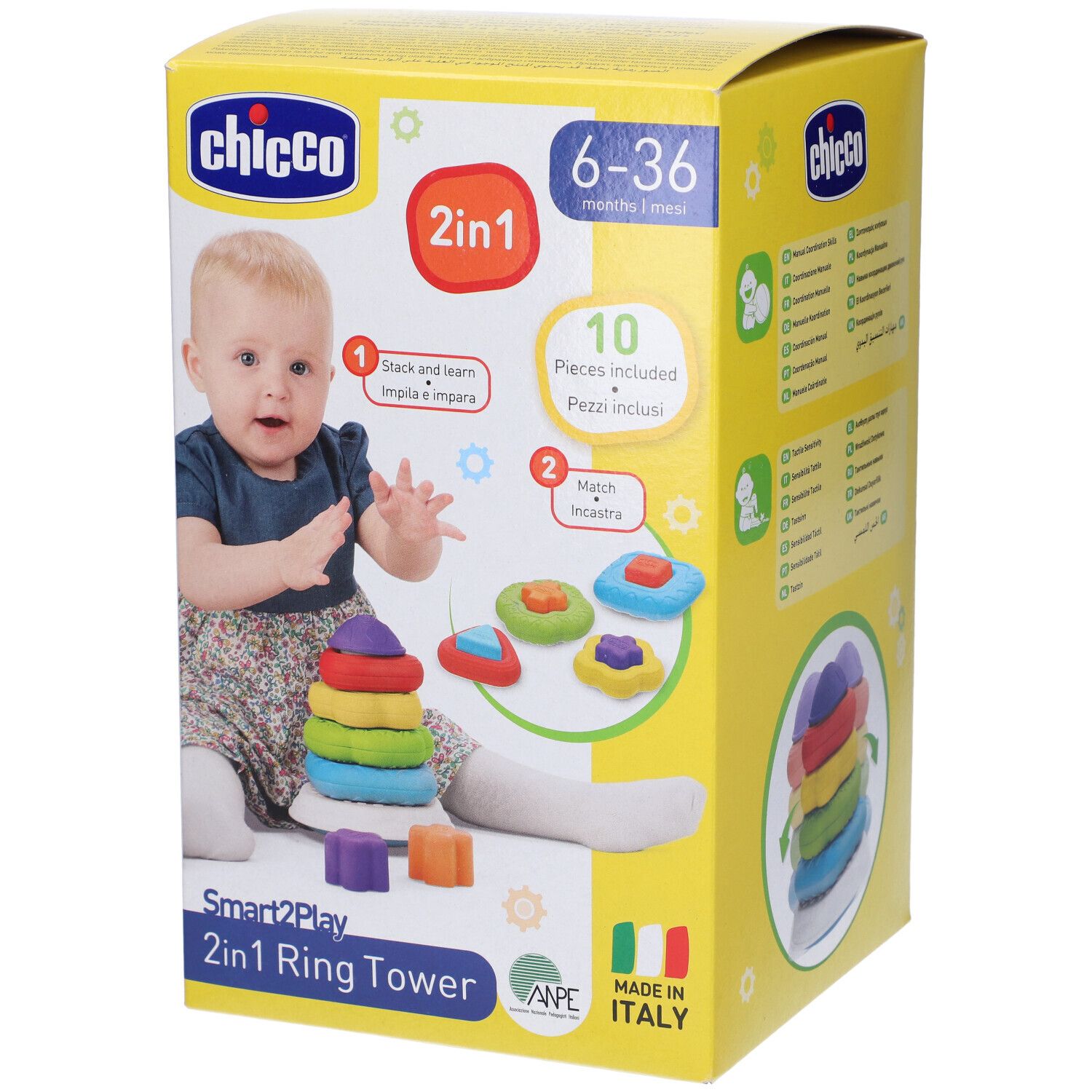 Chicco Gioco 2 In 1 Torre Degli Anelli