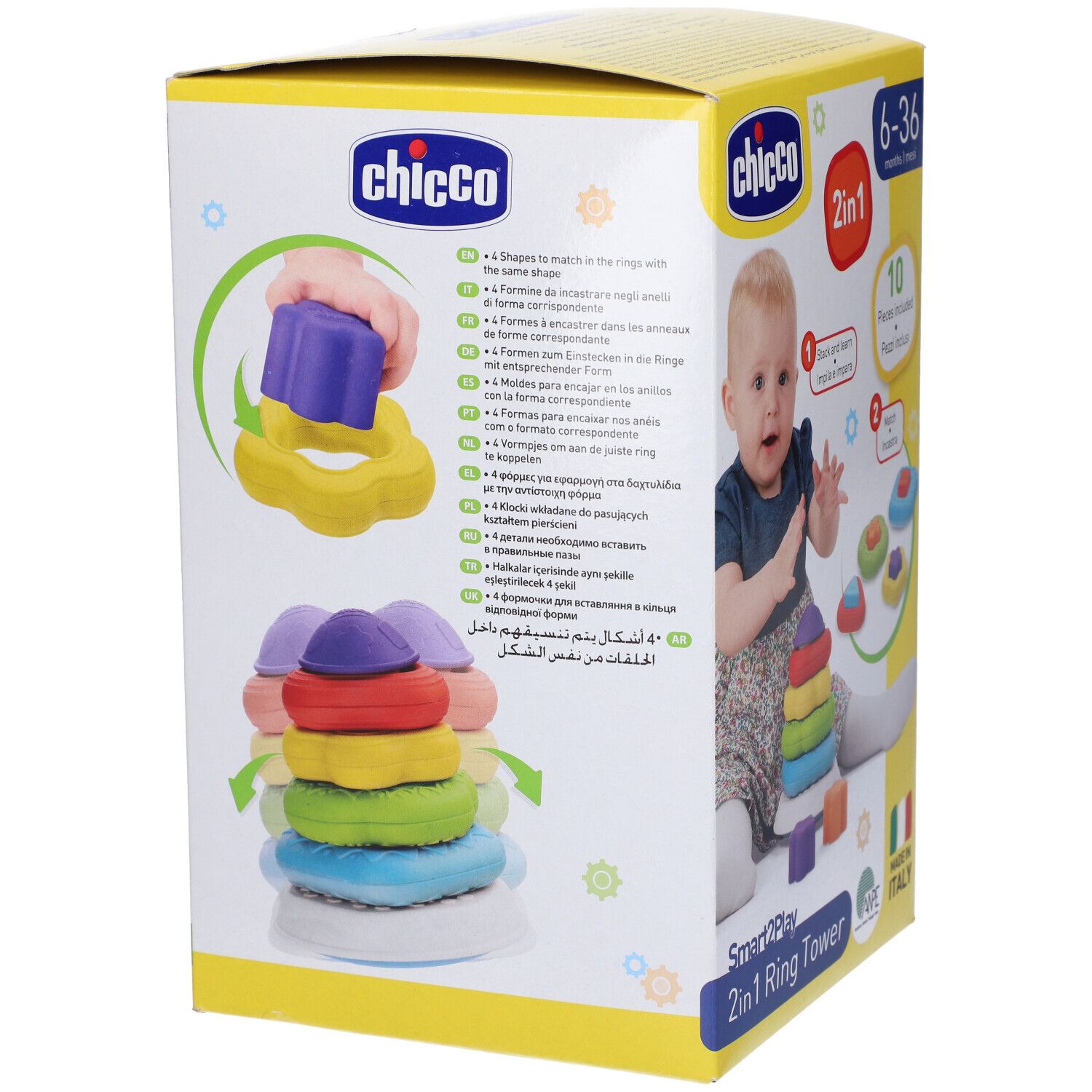 Chicco Gioco 2 In 1 Torre Degli Anelli
