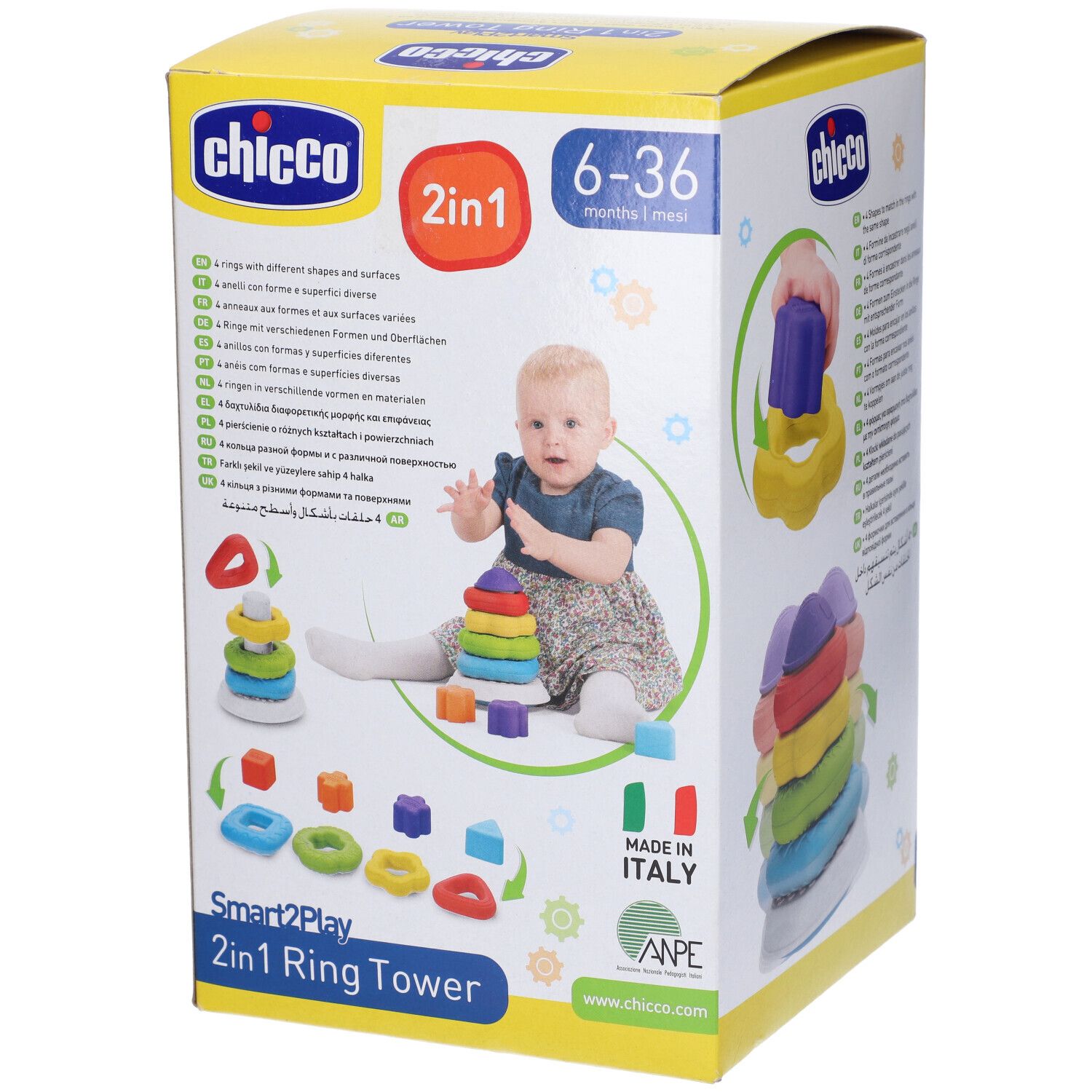 Chicco Gioco 2 In 1 Torre Degli Anelli