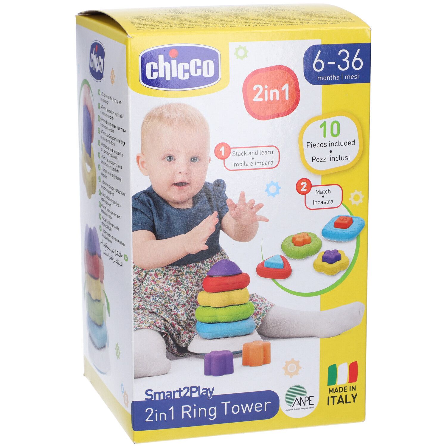 Chicco Gioco 2 In 1 Torre Degli Anelli