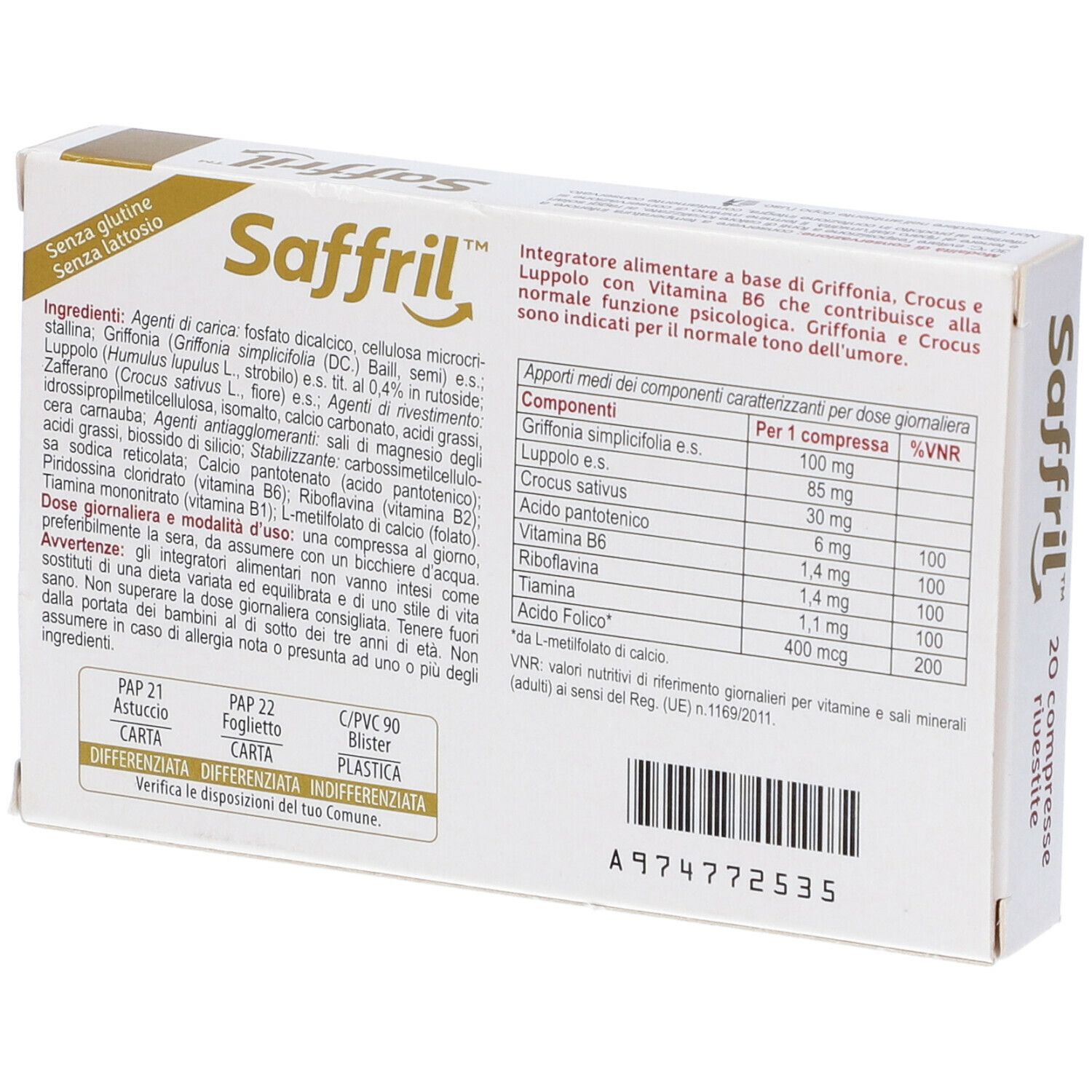 Saffril 20 Compresse