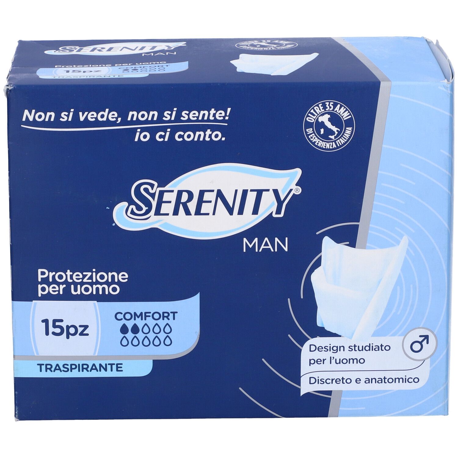 Pannolino Serenity Light Man Comfort Con Adesivo O Altro Fissaggio 15 Pezzi
