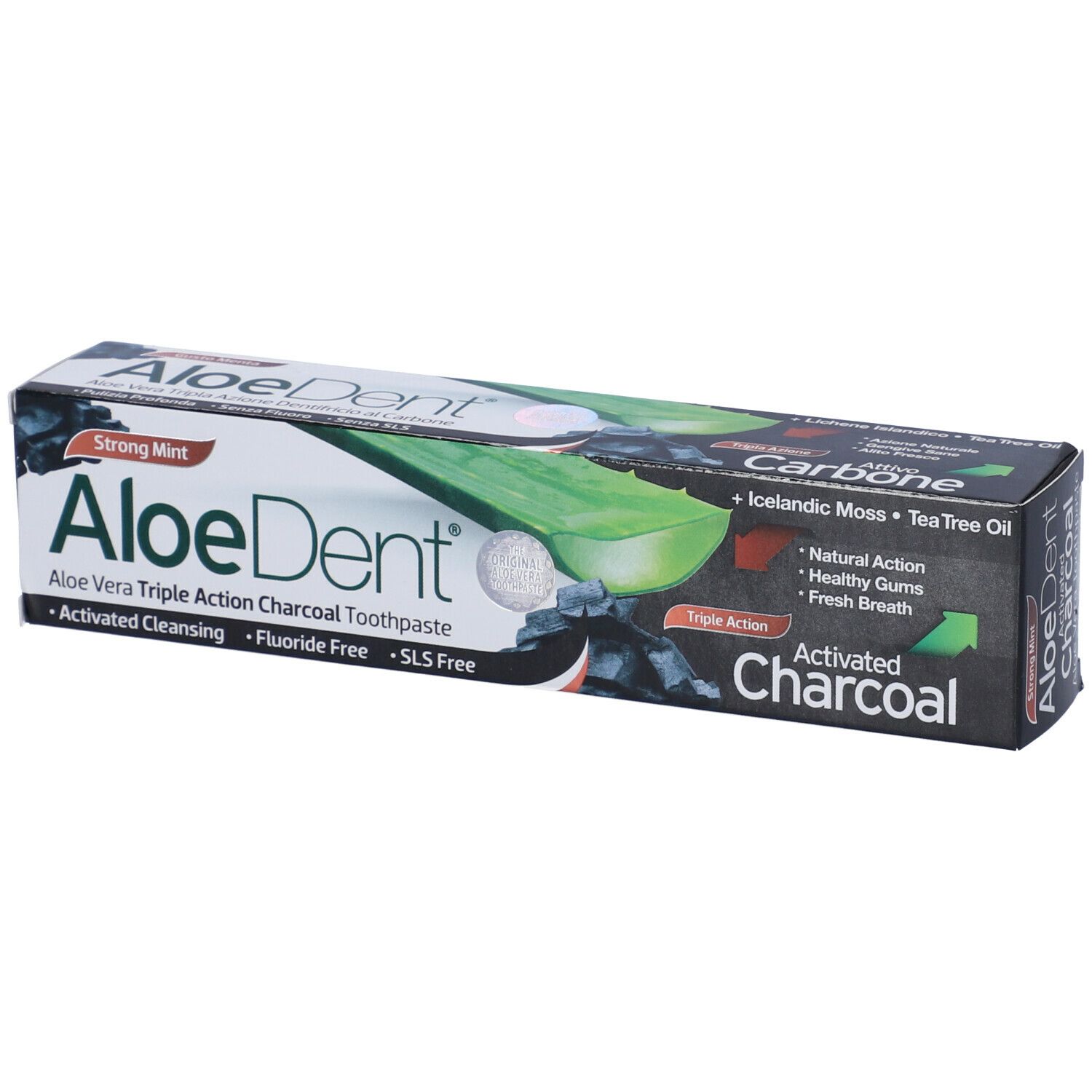 Aloedent® Dentifricio al Carbone Attivo a tripla azione