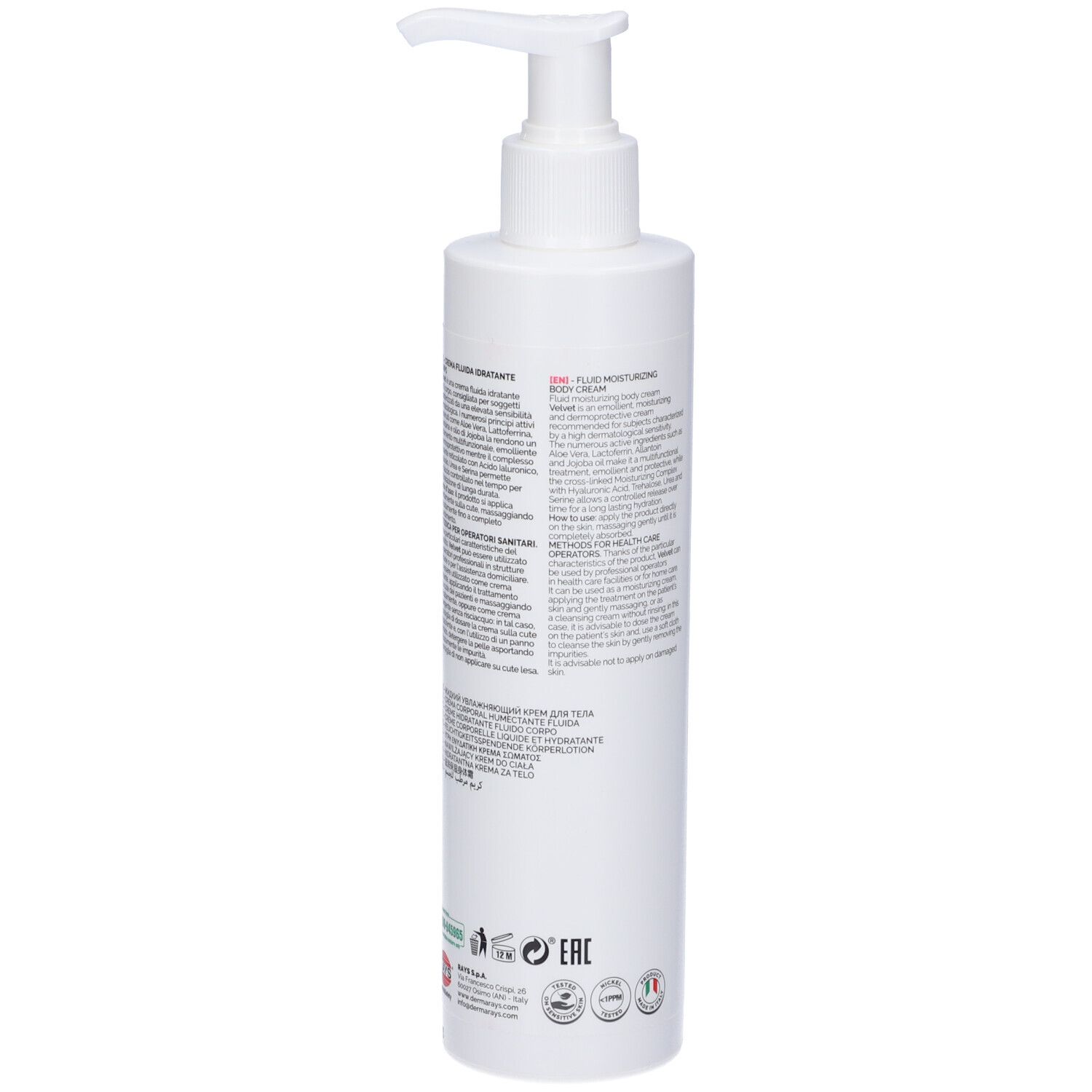 DermaRays+ Velvet Crema Fluida Idratante Corpo 250ml