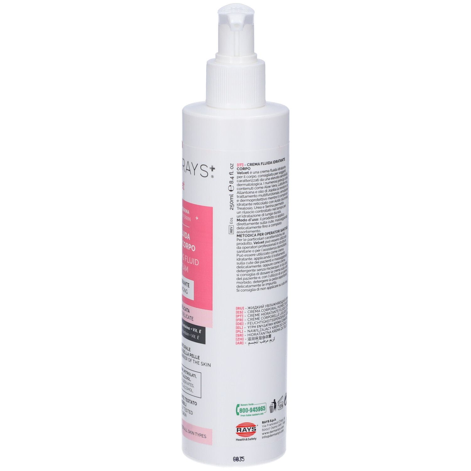 DermaRays+ Velvet Crema Fluida Idratante Corpo 250ml