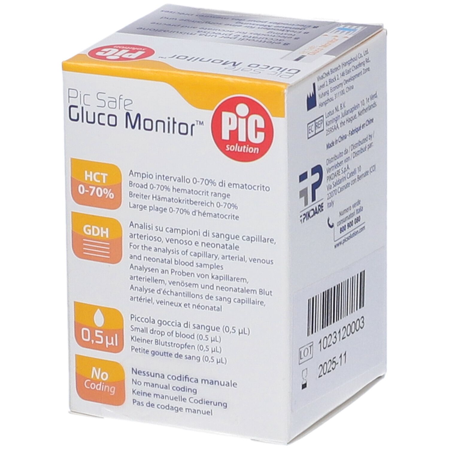 PIC Strisce Test Glicemia per Pic Safe Gluco Monitor 25 Pezzi