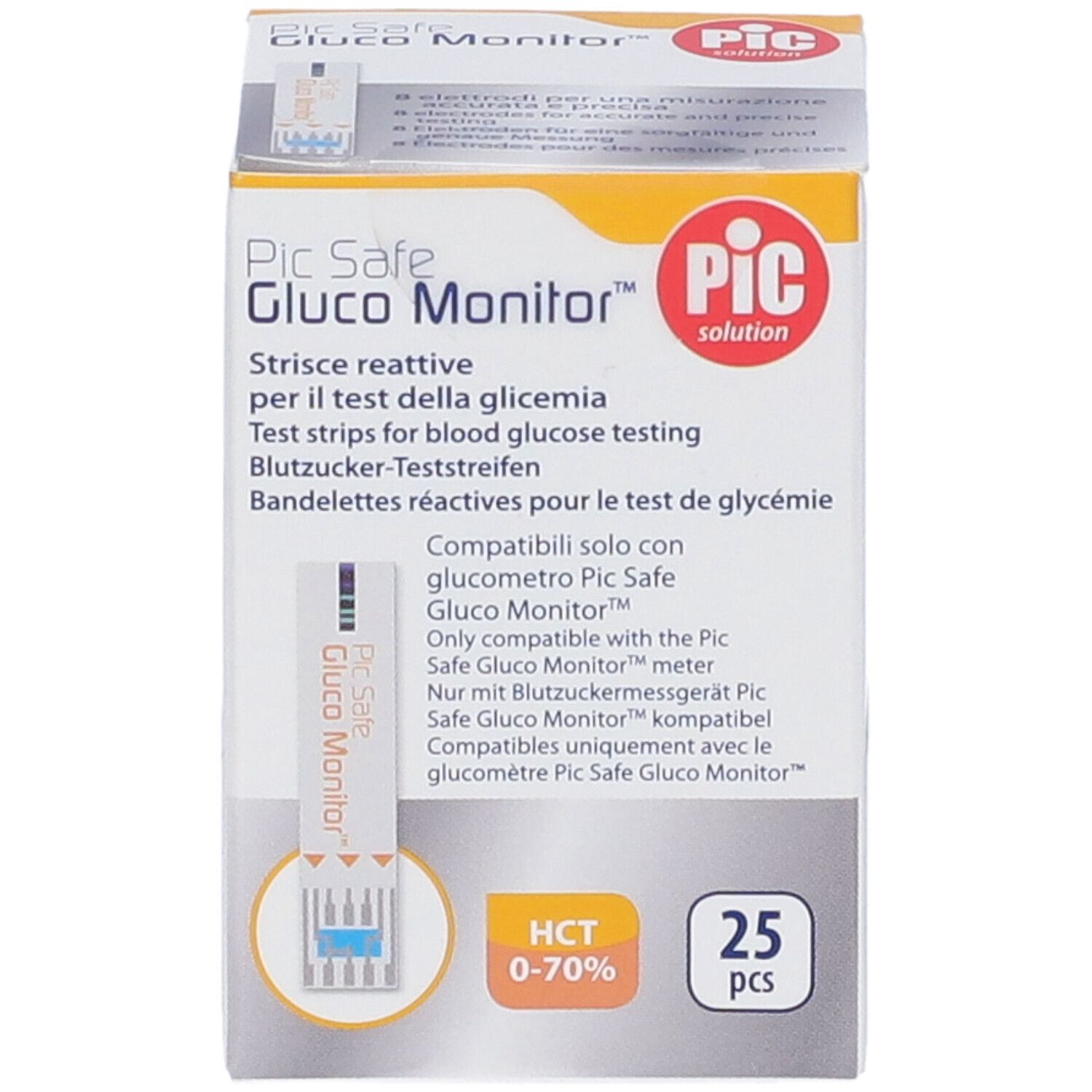 PIC Strisce Test Glicemia per Pic Safe Gluco Monitor 25 Pezzi