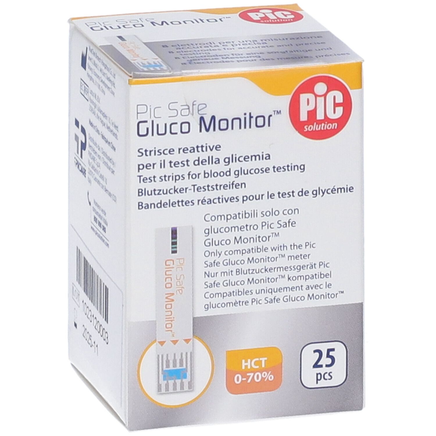 PIC Strisce Test Glicemia per Pic Safe Gluco Monitor 25 Pezzi