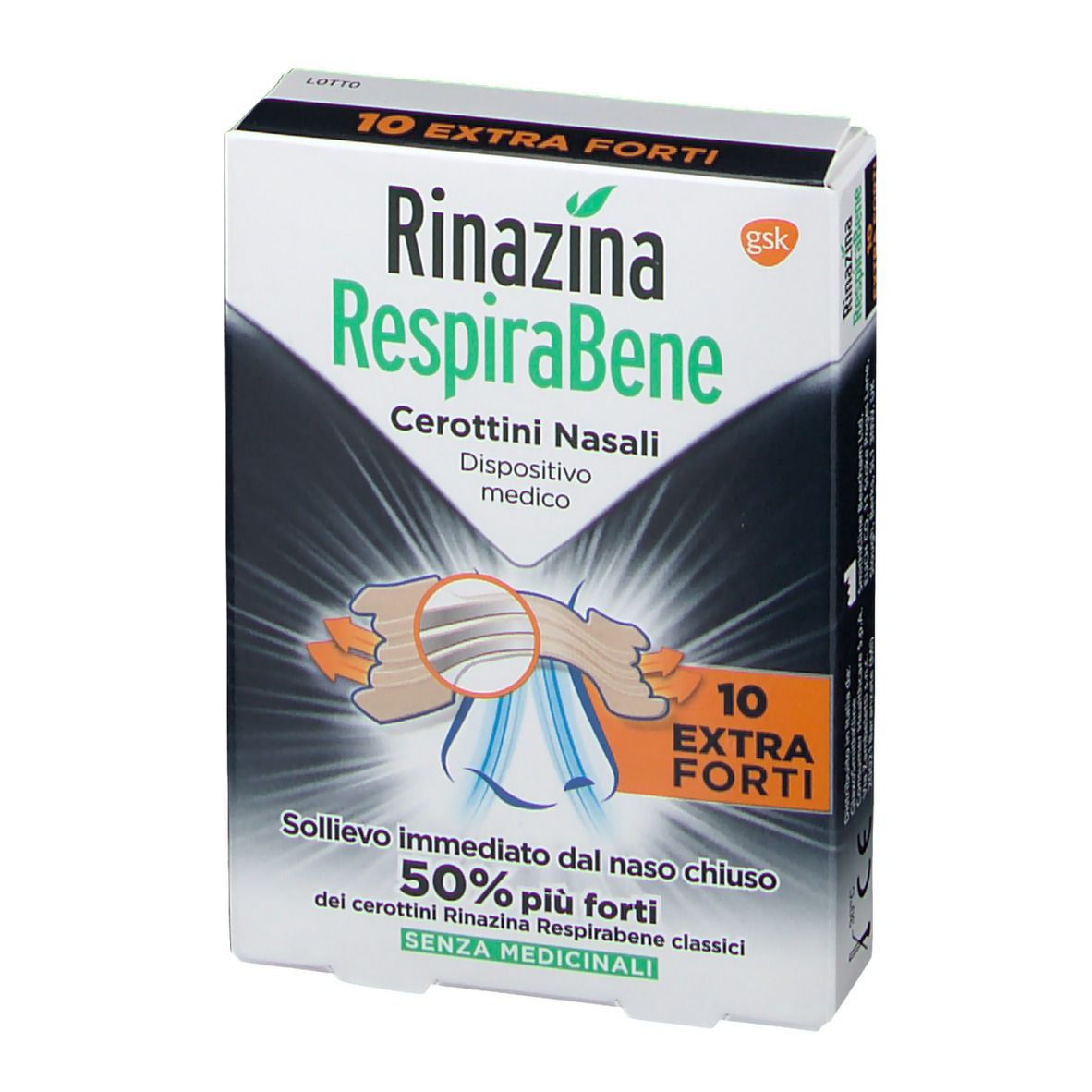 Rinanzina RespiraBene 10 Cerotti Nasali Extra Forti