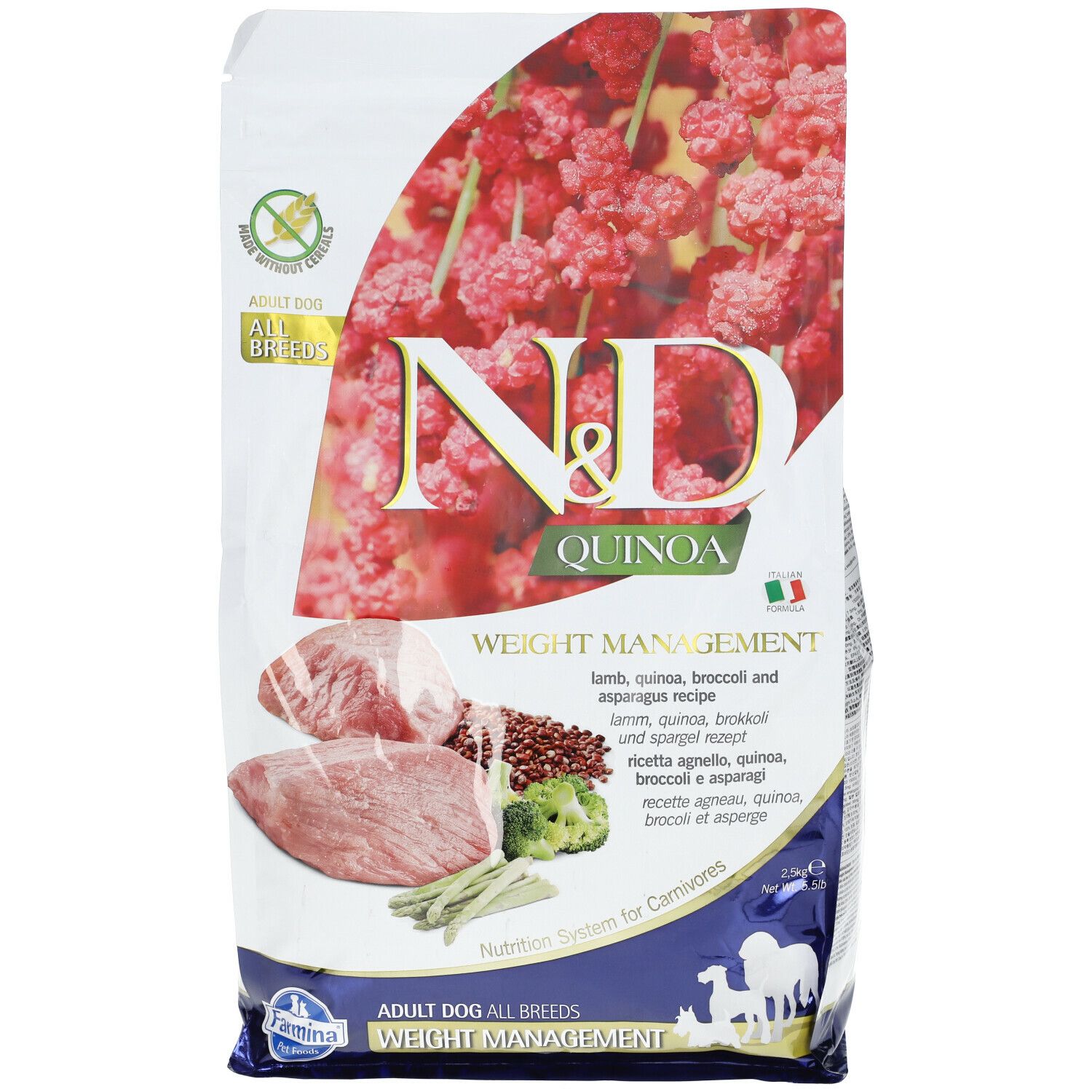 Farmina® N&D Quinoa Weight Management Lamb All Breeds 2500 g Redcare
