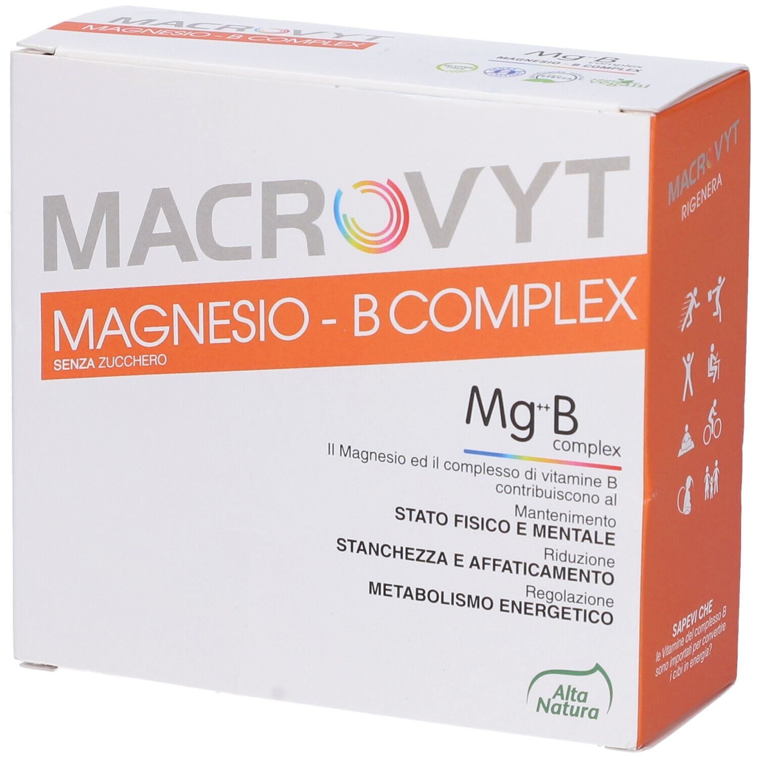 Alta Natura Macrovyt Magnesio - B Complex Bustine Gusto Arancia