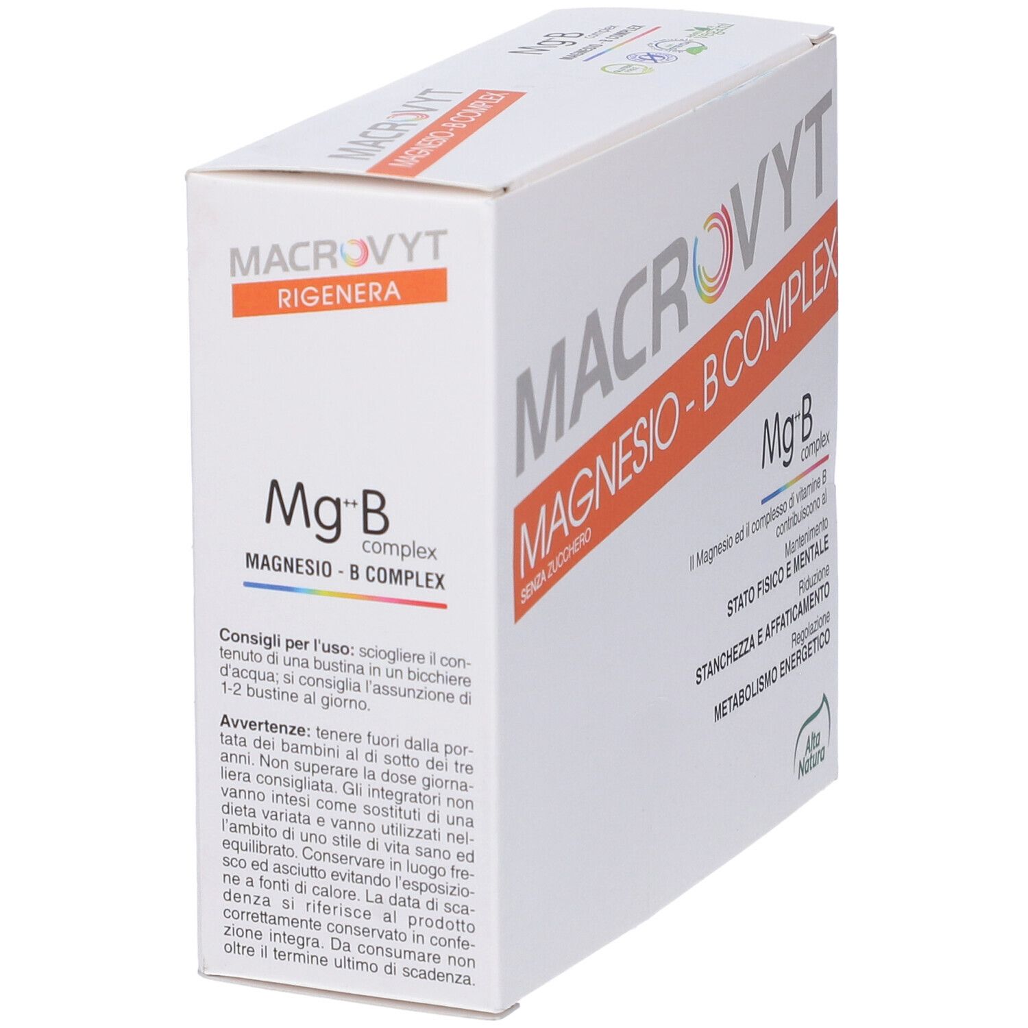 Alta Natura Macrovyt Magnesio - B Complex Bustine Gusto Arancia