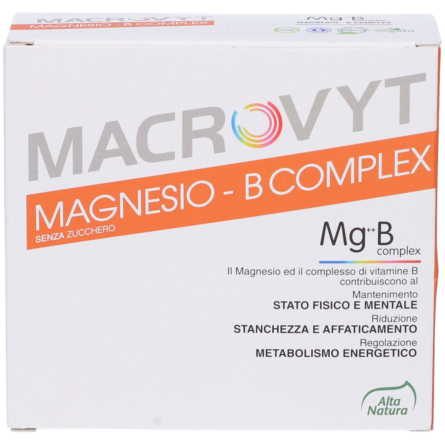 Alta Natura Macrovyt Magnesio - B Complex Bustine Gusto Arancia