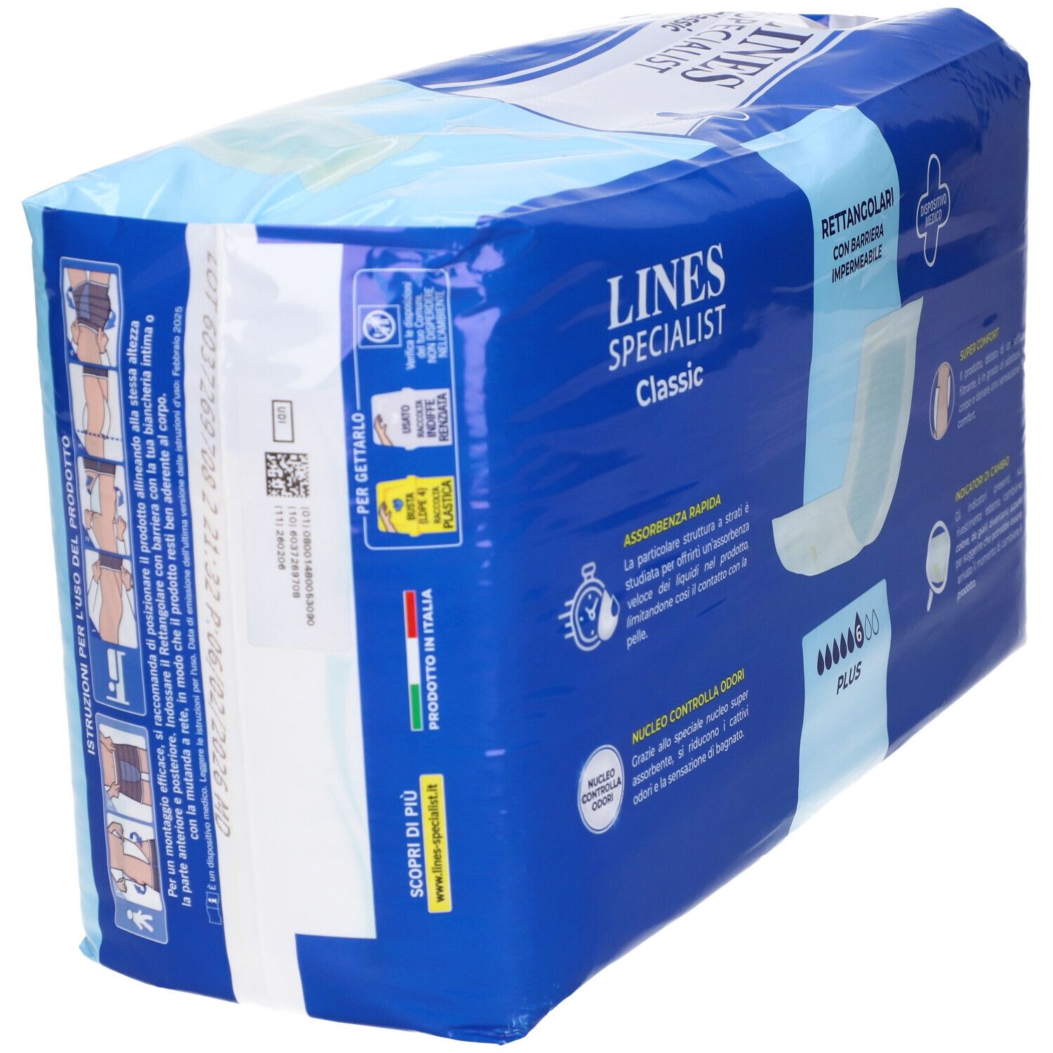 Retro confezione Lines Specialist Classic. Istruzioni per l'uso. Imballaggio blu e bianco.