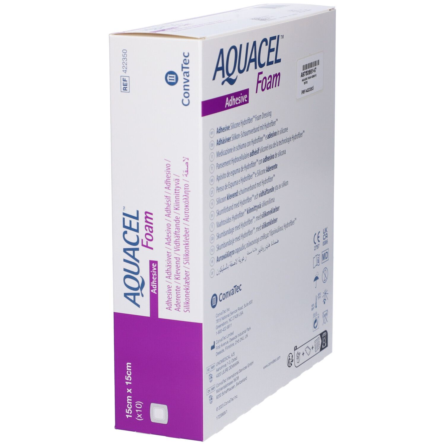 ConvaTec Aquacel Foam Medicazione Sterile Adesiva 15 x 15 cm