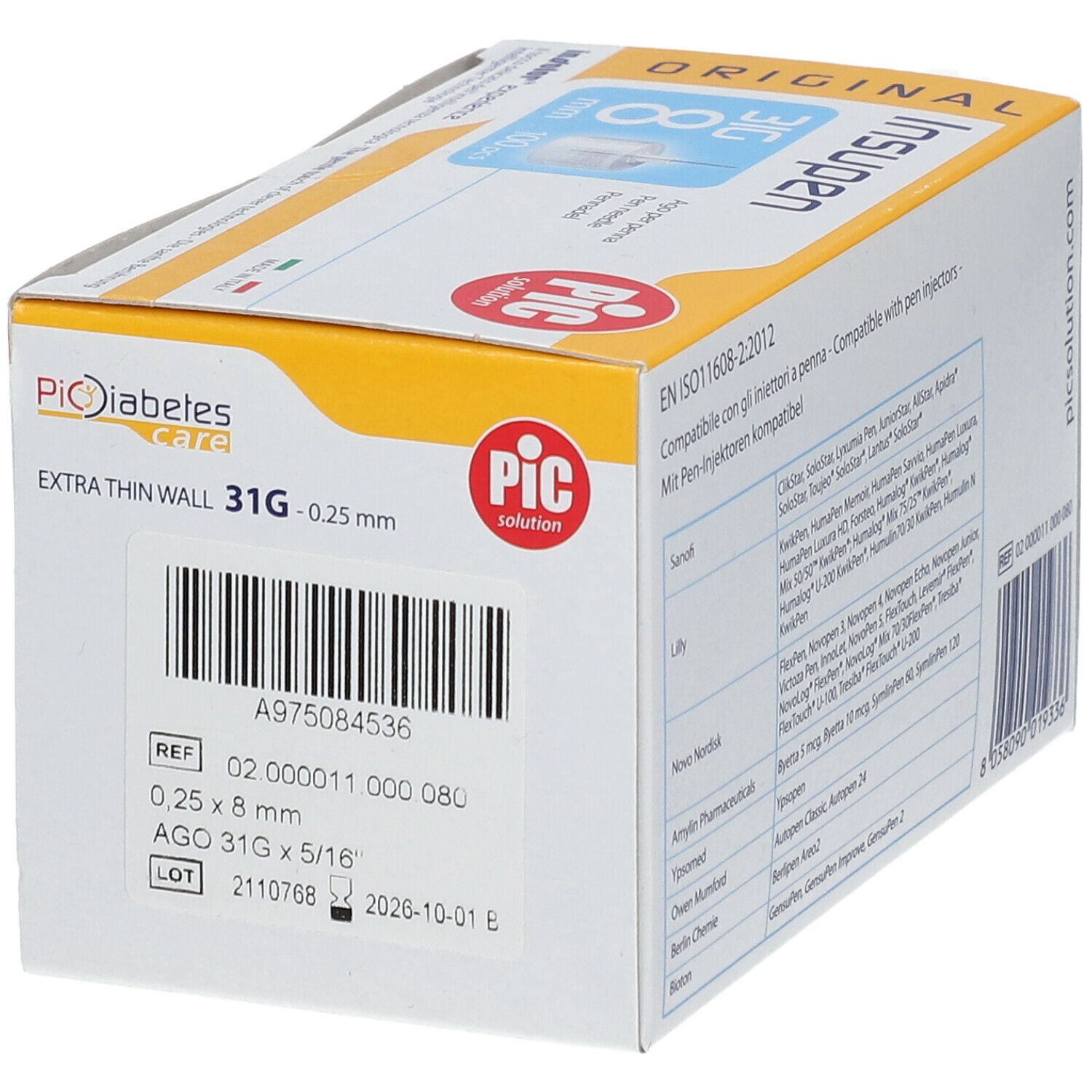 Pic Insupen 31G 8 mm