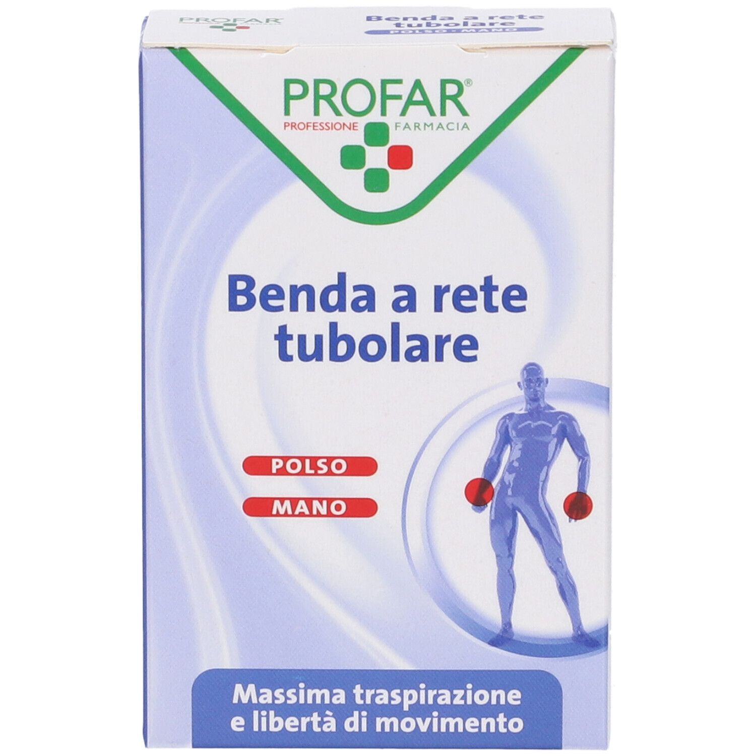 Benda tubulare Profar per polso e mano, calibro 1, 3m. Fronte della confezione.