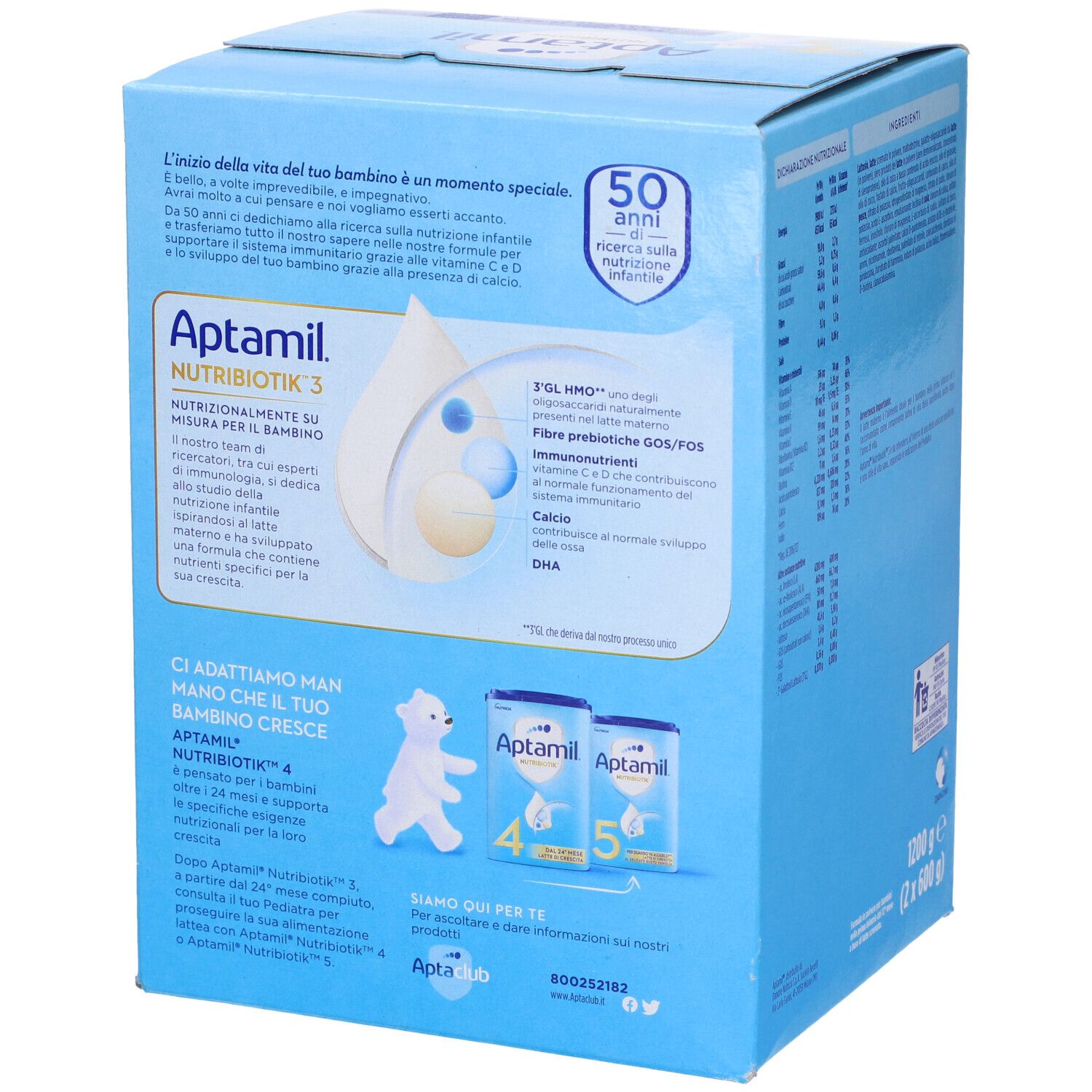 Aptamil 2 Latte di Proseguimento in Polvere - 3 Confezioni da 1200 gr 