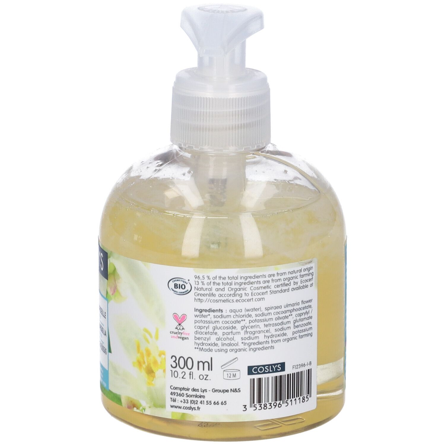 Coslys Sapone Liquido Di Marsiglia Ai Fiori D'Arancio Bio 300 Ml