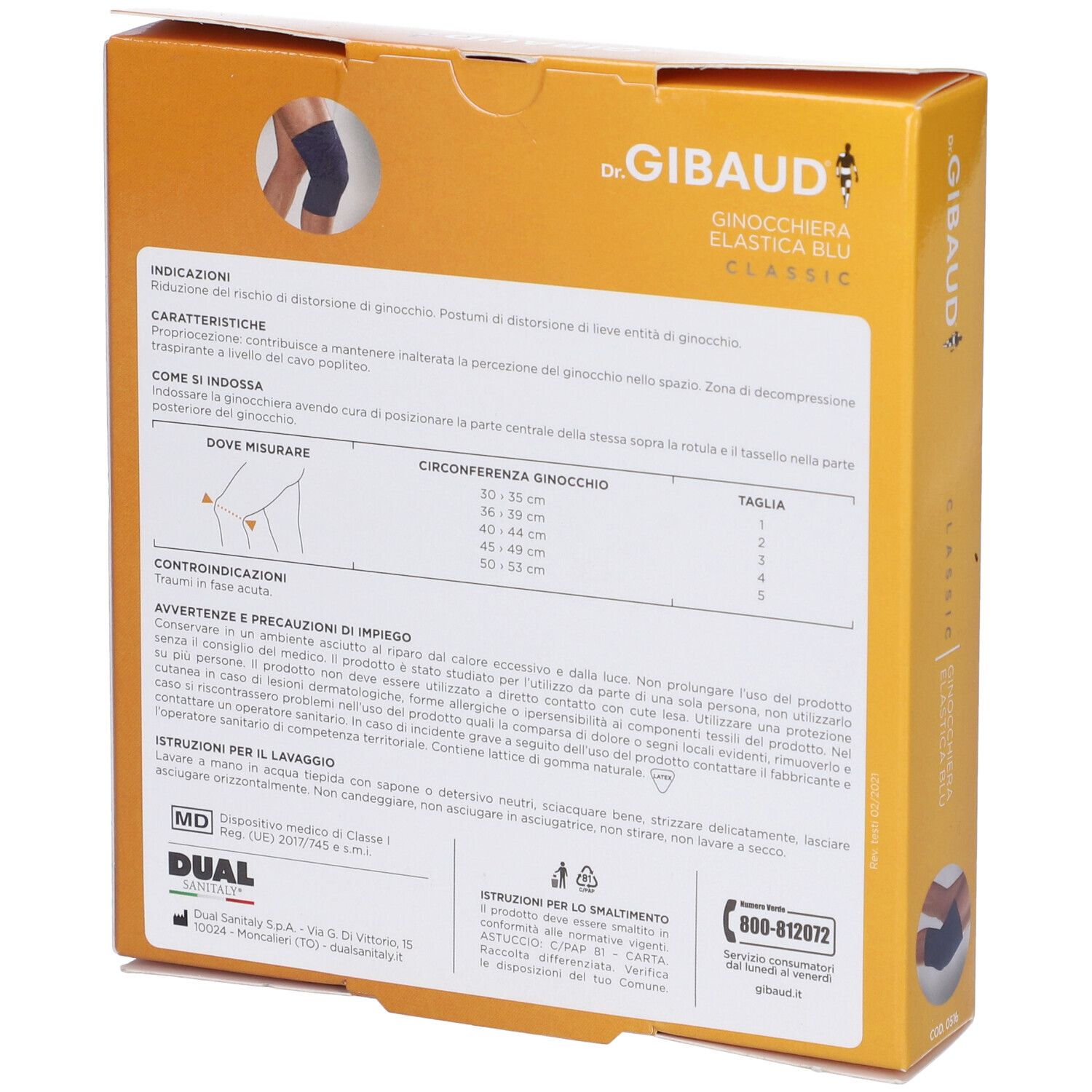 Ginocchiera Gibaud Elastica Blu 1