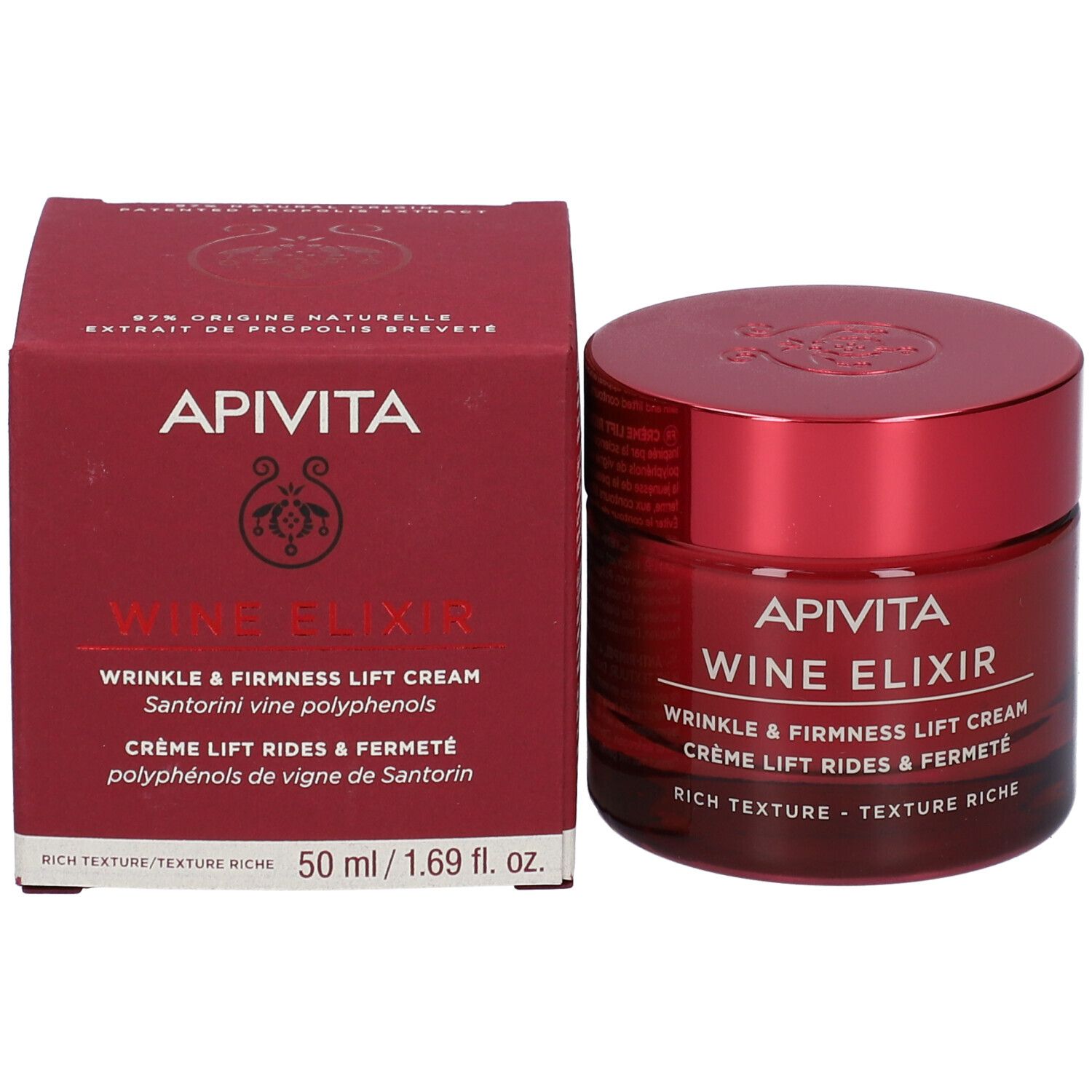 APIVITA Wine Elixir Crema Liftante Rughe & Compattezza - Texture Ricca