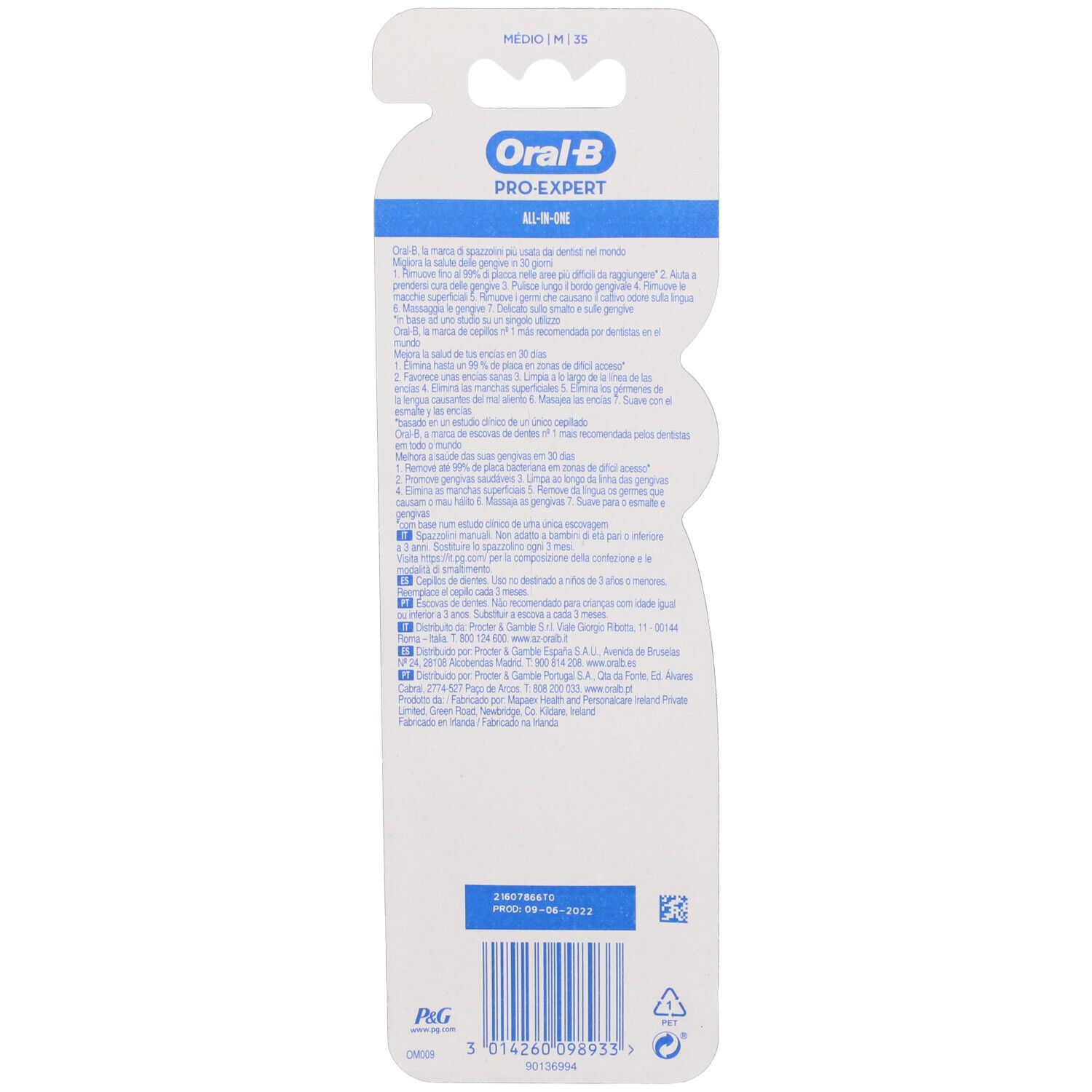 Oral-B® Spazzolino Manuale Medio Pro-Expert CrossAction Antiplacca Set da 2