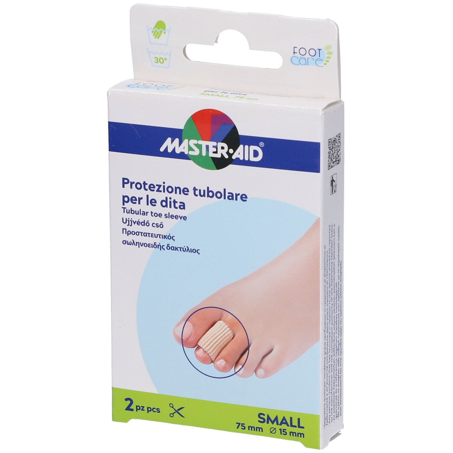 Protezione Tubolare In Gel Master-Aid Footcare Elasticizzato Small 7,5 Cm 15 Mm 2 Pezzi C4