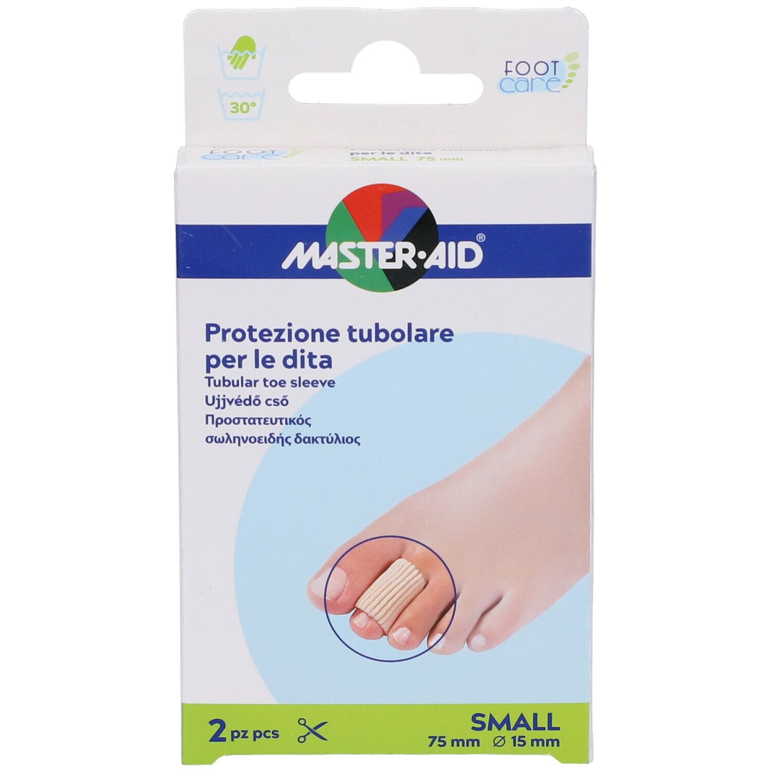 Protezione Tubolare In Gel Master-Aid Footcare Elasticizzato Small 7,5 Cm 15 Mm 2 Pezzi C4