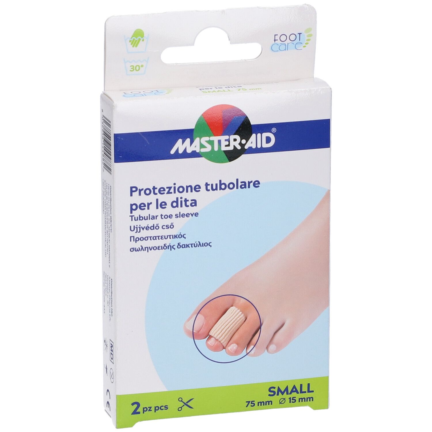 Protezione Tubolare In Gel Master-Aid Footcare Elasticizzato Small 7,5 Cm 15 Mm 2 Pezzi C4