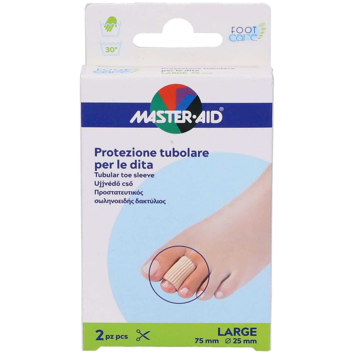 Protezione Tubolare In Gel Master-Aid Footcare Elasticizzato Large 7,5 Cm 20 Mm 2 Pezzi C5