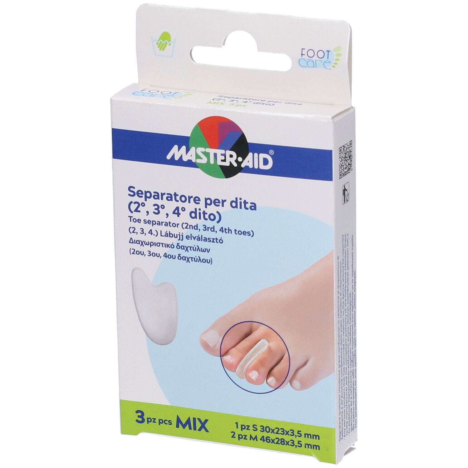 Separatore Dita In Gel Master-Aid Footcare Mix 1 Small + 2 Medium C9