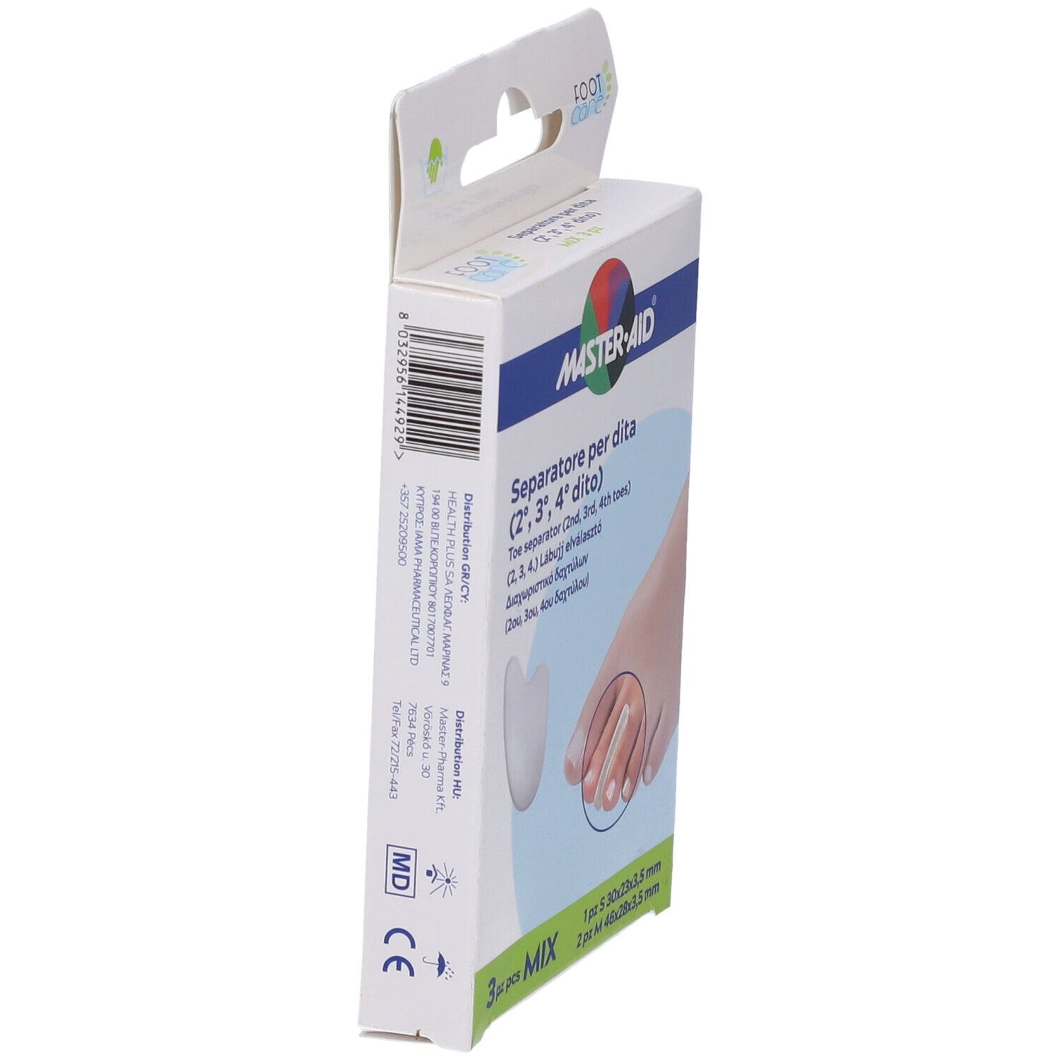 Separatore Dita In Gel Master-Aid Footcare Mix 1 Small + 2 Medium C9