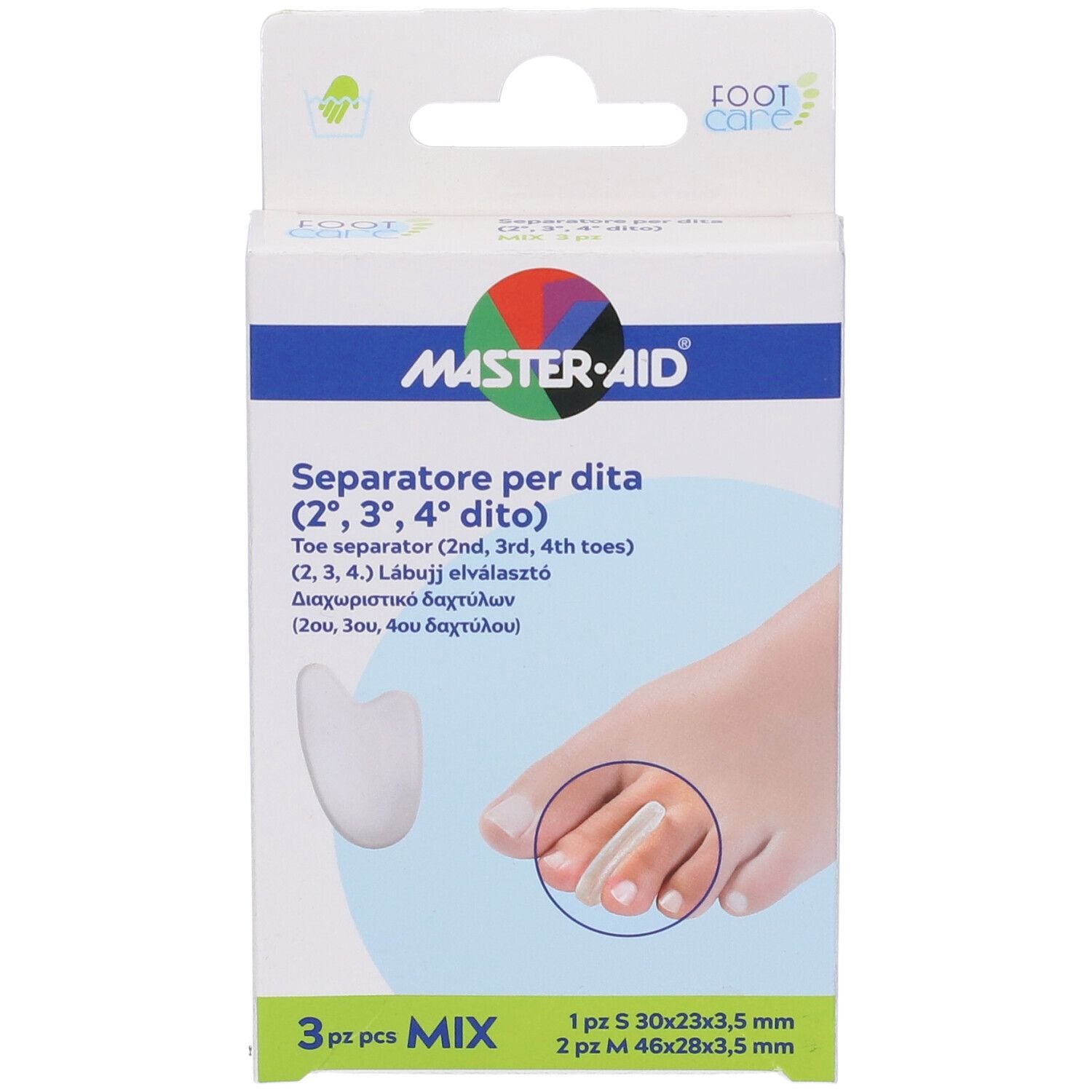 Separatore Dita In Gel Master-Aid Footcare Mix 1 Small + 2 Medium C9