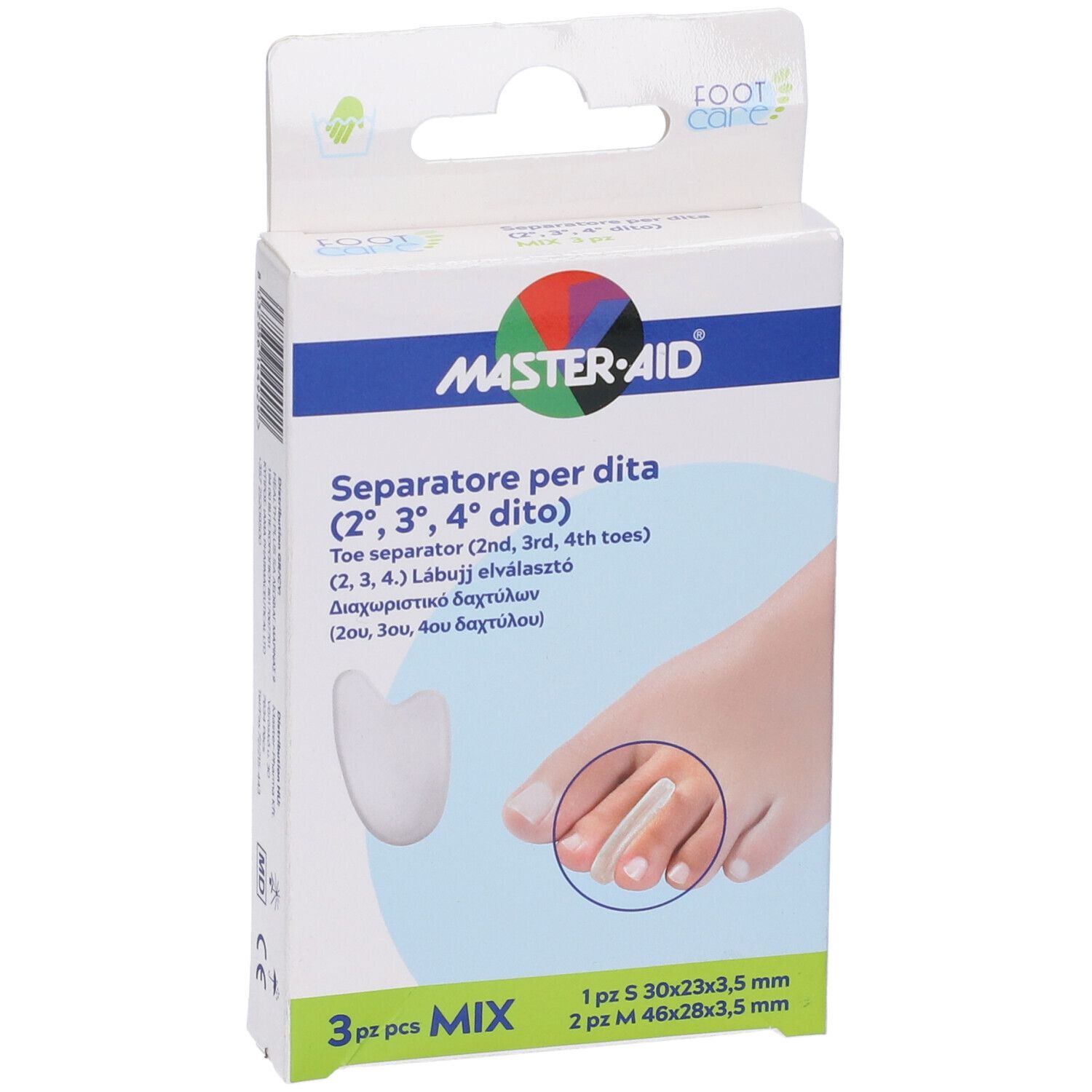 Separatore Dita In Gel Master-Aid Footcare Mix 1 Small + 2 Medium C9