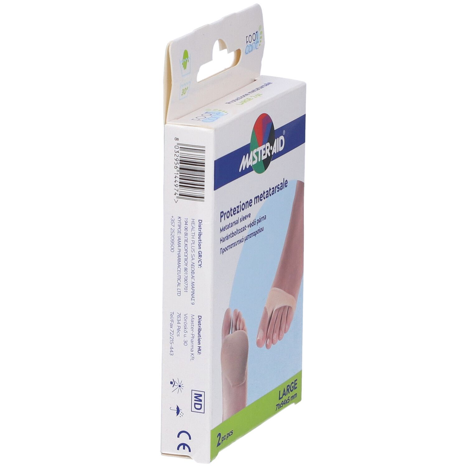 Protezione In Gel E Tessuto Master-Aid Footcare Per Metatarso Large 2 Pezzi G3