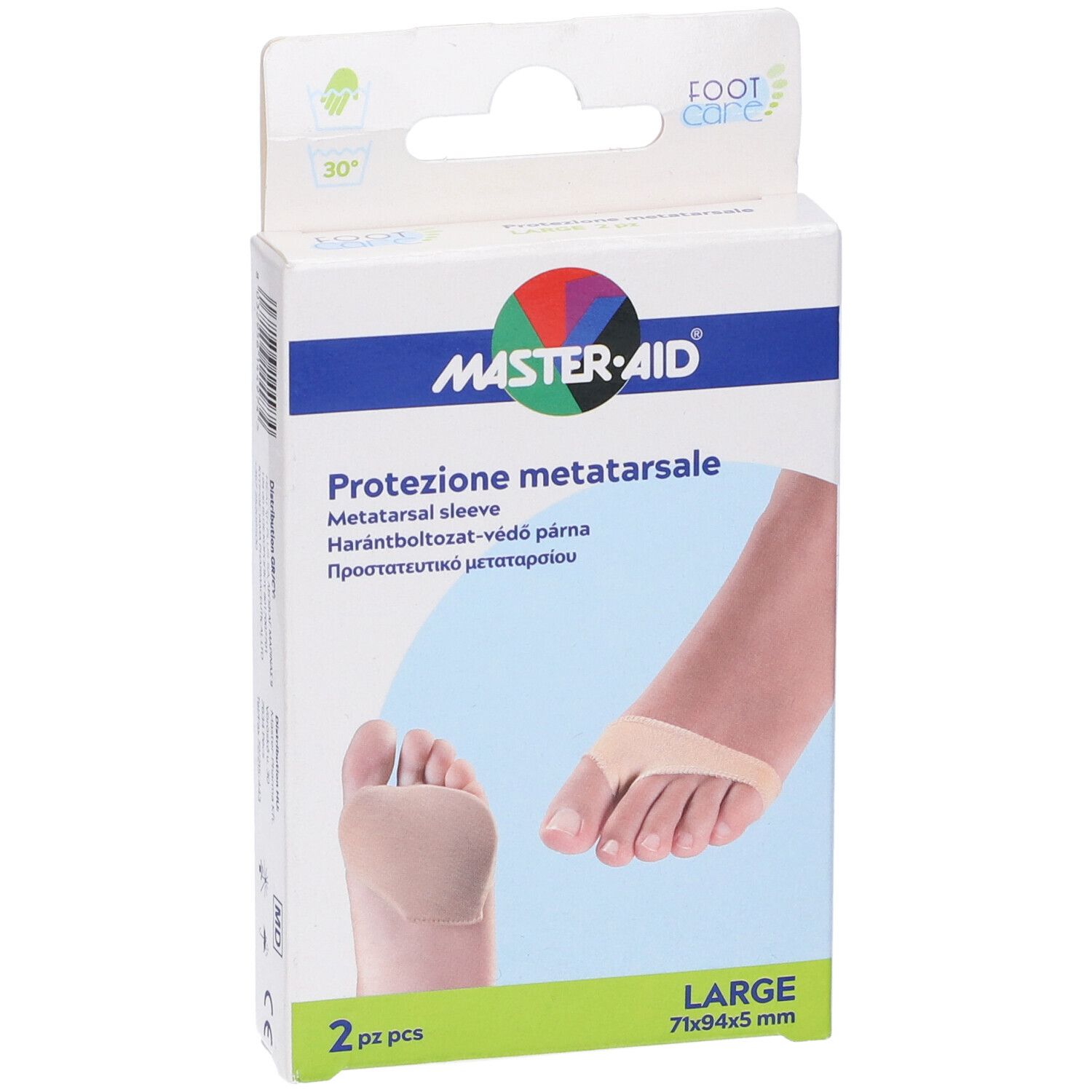 Protezione In Gel E Tessuto Master-Aid Footcare Per Metatarso Large 2 Pezzi G3